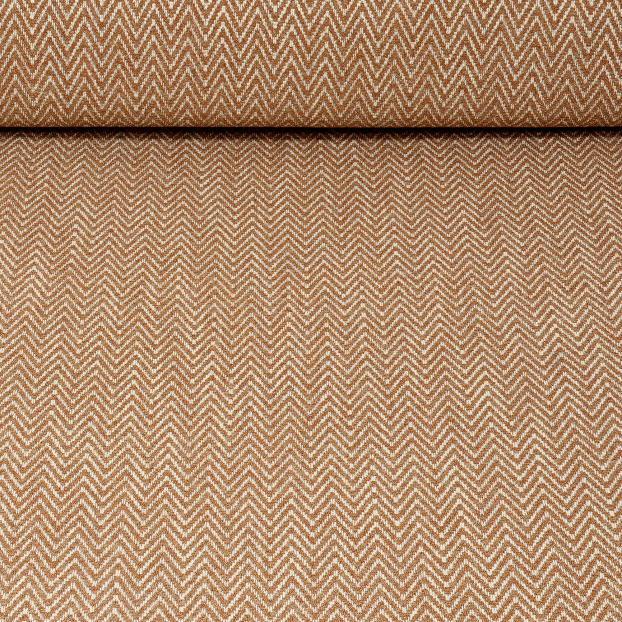 Malaga Herringbone Stripe Chestnut Fabric - Image 2