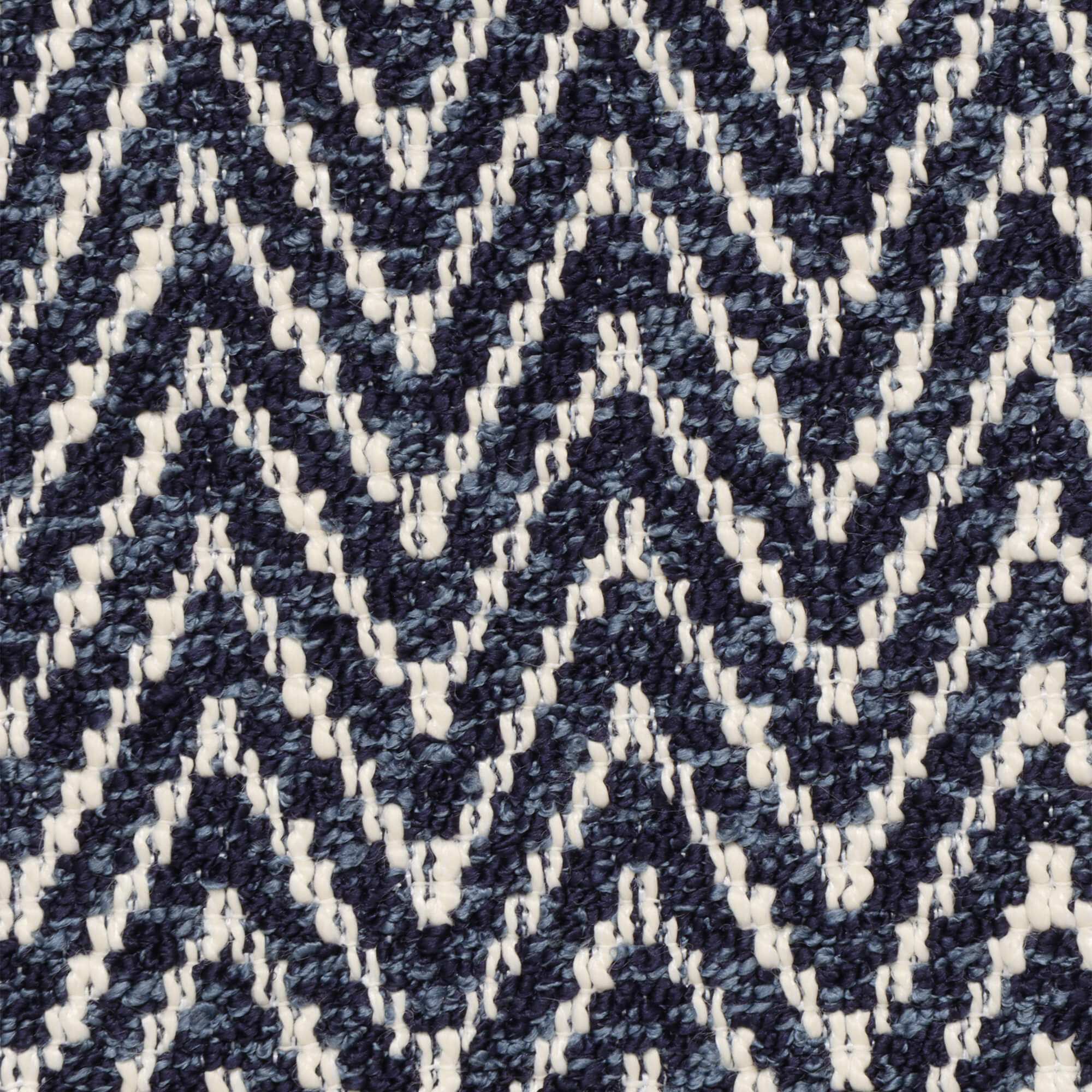 Malaga Herringbone Stripe Ink Blue Fabric - Image 6