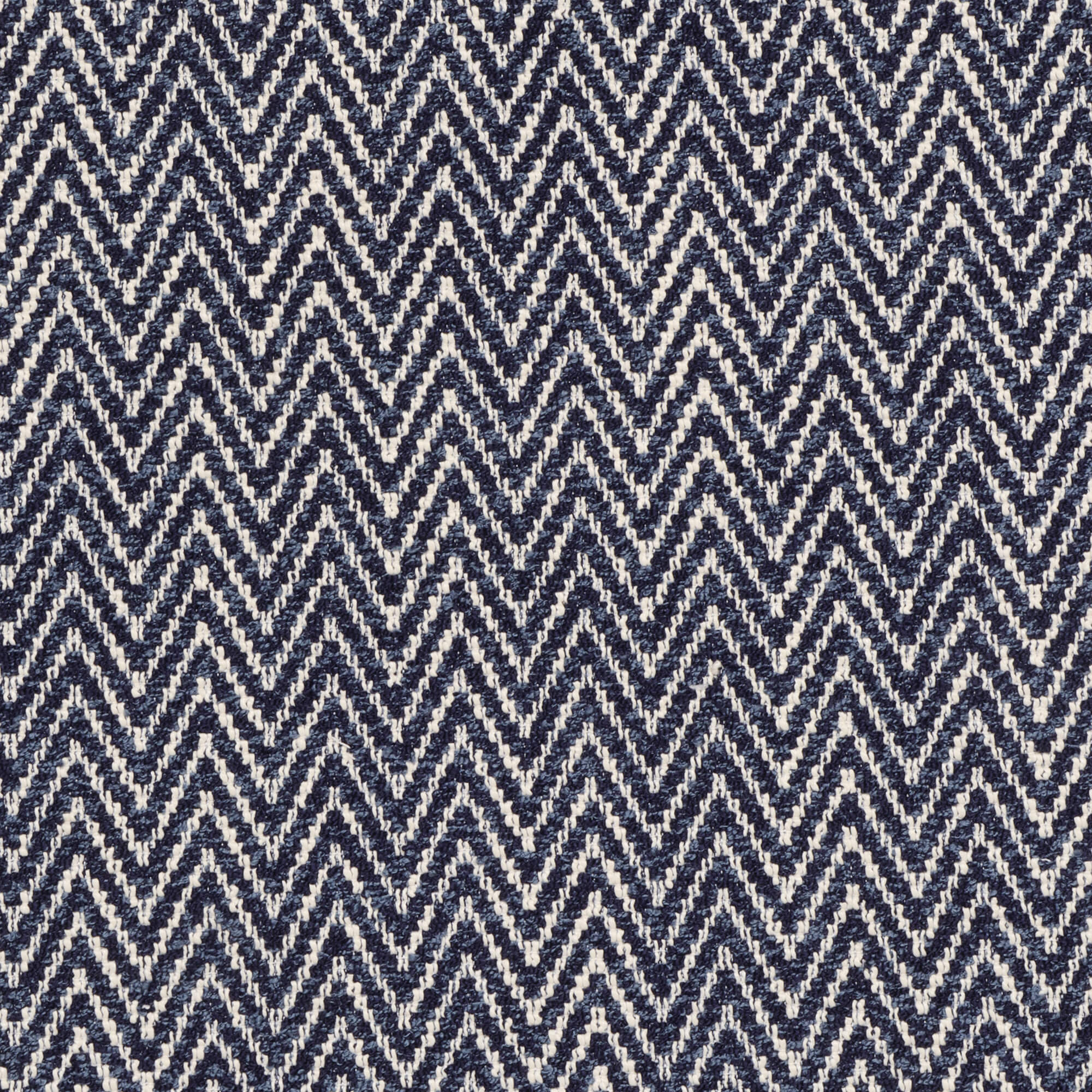 Malaga Herringbone Stripe Ink Blue Fabric - Image 7