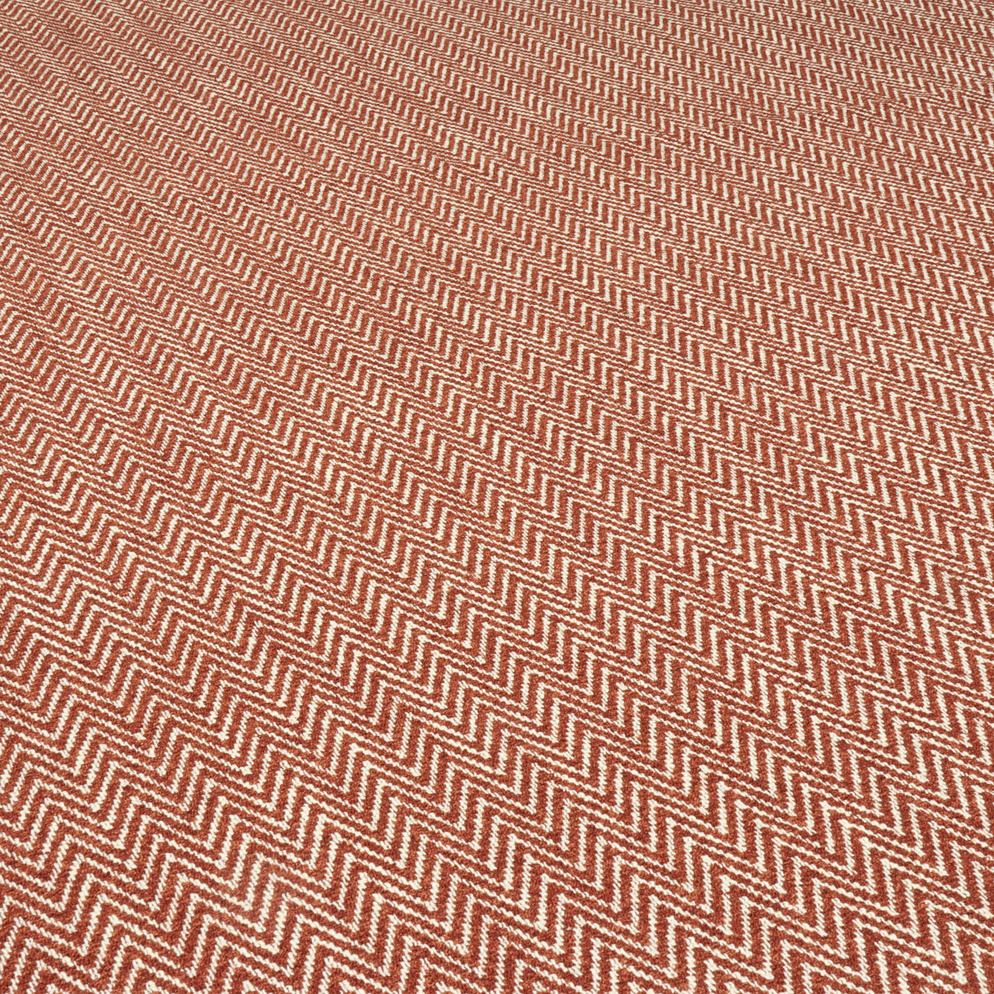 Malaga Herringbone Stripe Terracotta Fabric - Image 4
