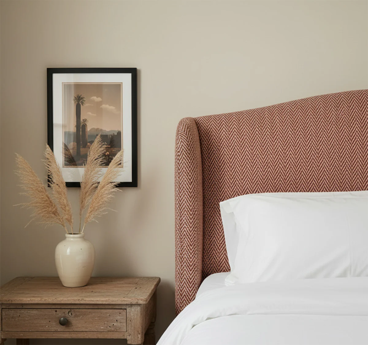 Malaga Herringbone Stripe Terracotta Fabric - Image 8