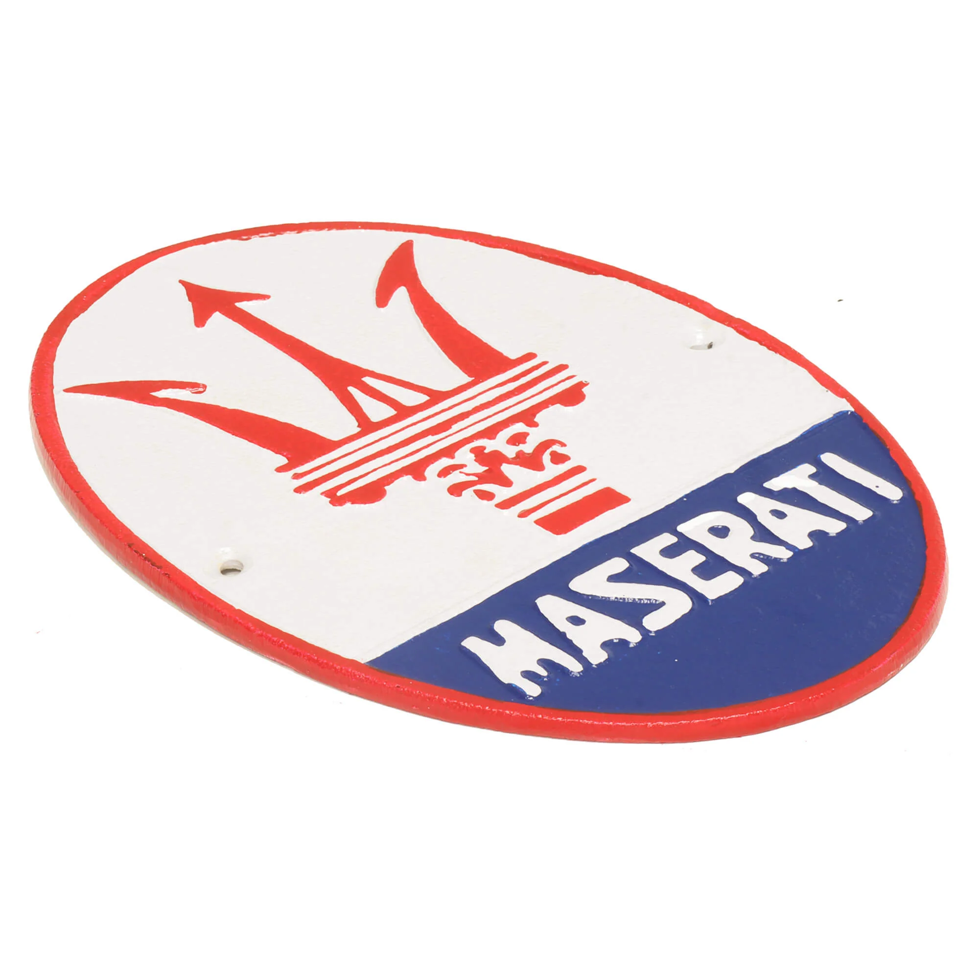 Maserati Super Car Logo Vintage Cast Iron Wall Sign - Image 2