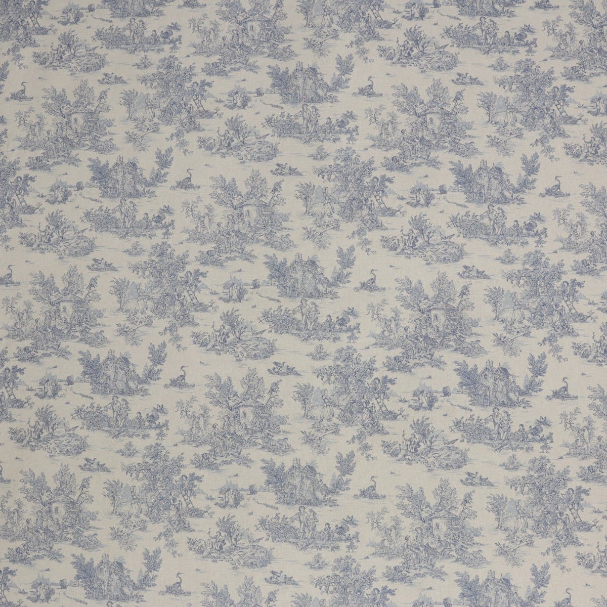 Mini French Toile De Jouy Blue (off white) 160cm Fabric - Image 7