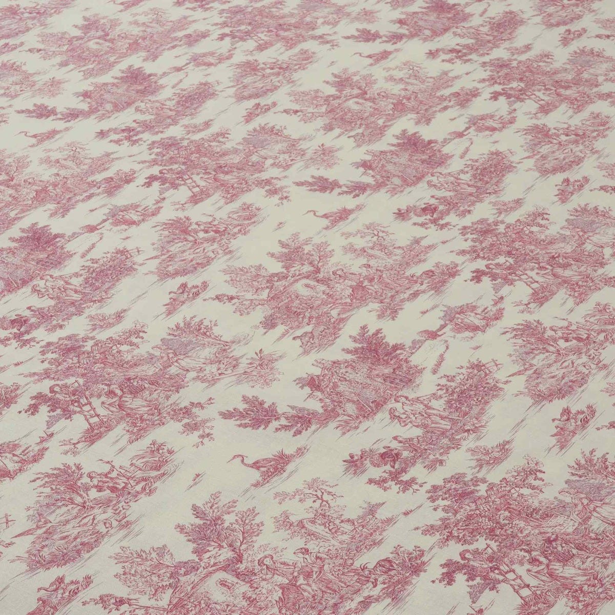 Mini French Toile De Jouy Pink Double Width Fabric - Image 4