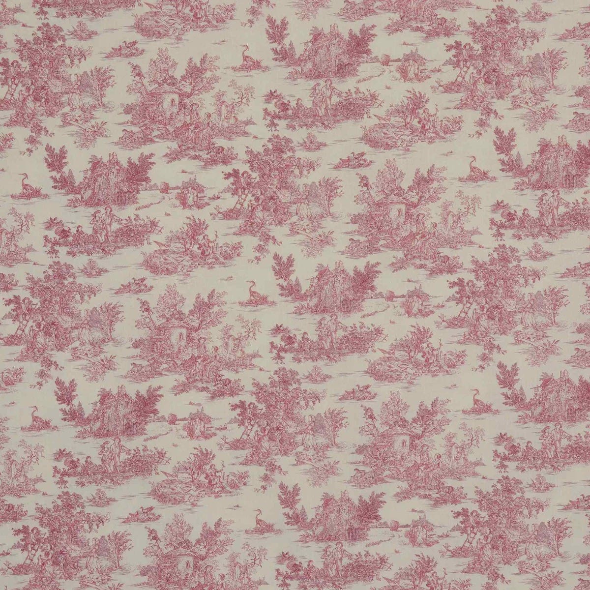 Mini French Toile De Jouy Pink Double Width Fabric - Image 8
