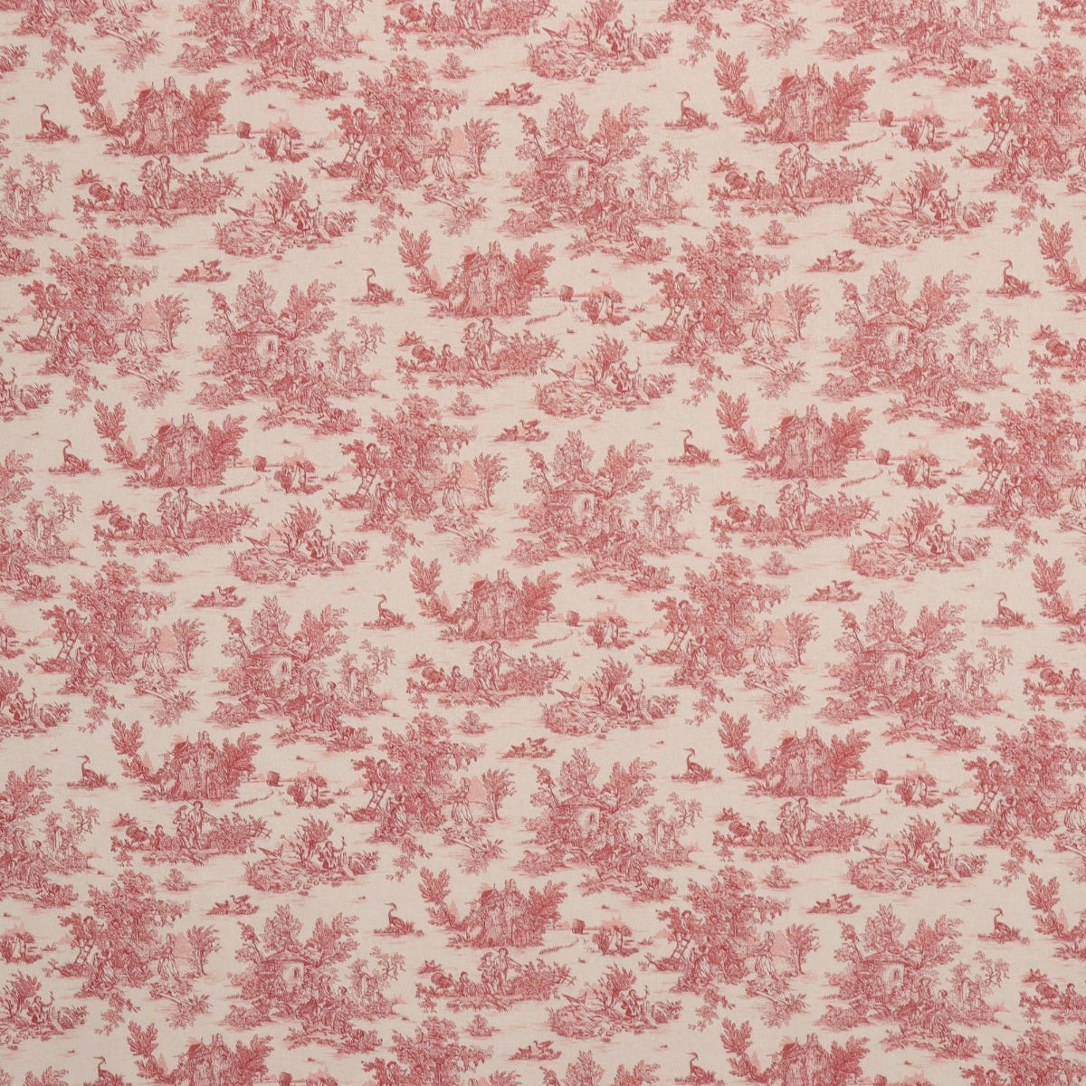 Mini French Toile De Jouy Red 160cm Fabric - Image 7