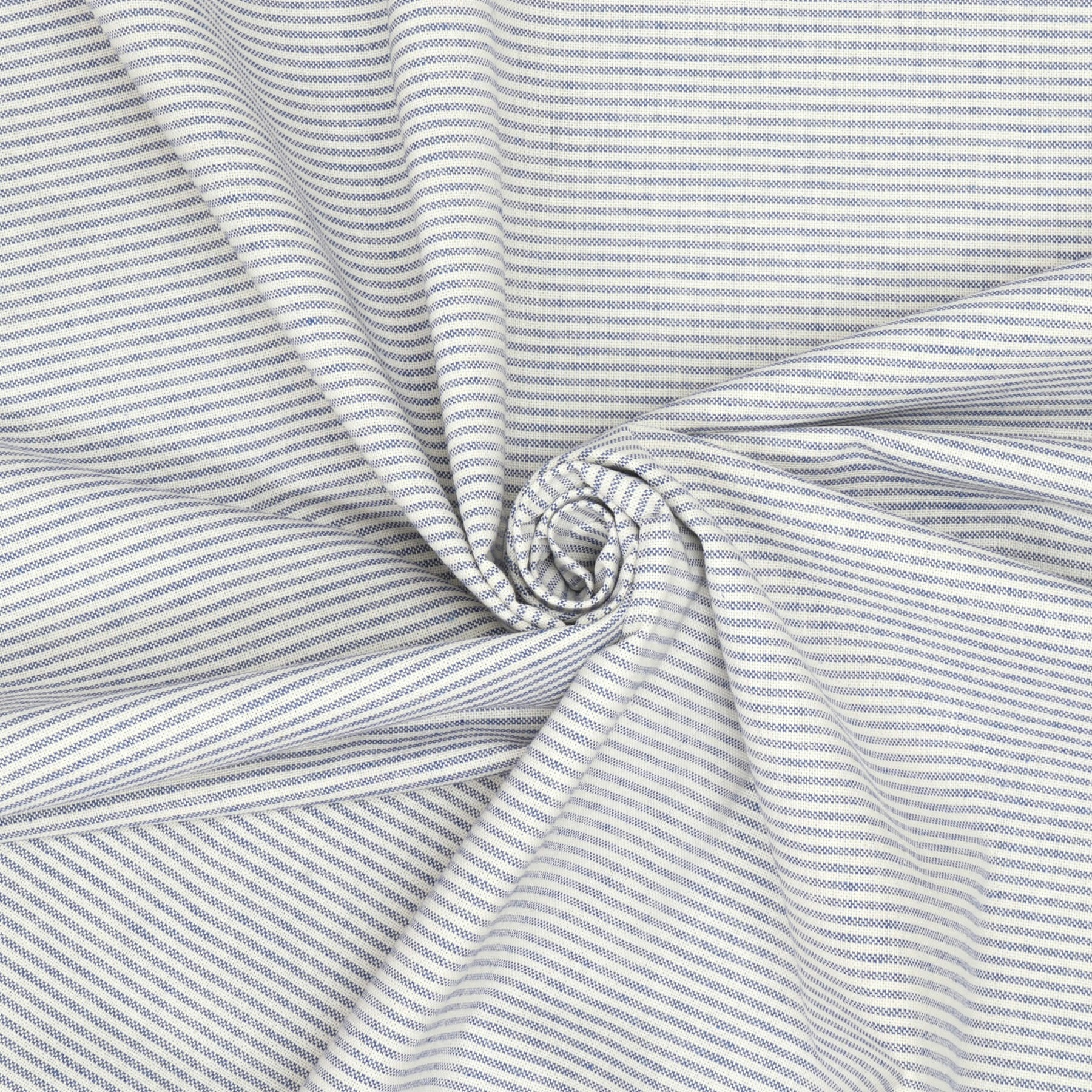 Oxford Pinstripe Blue Double Width Fabric - Image 3