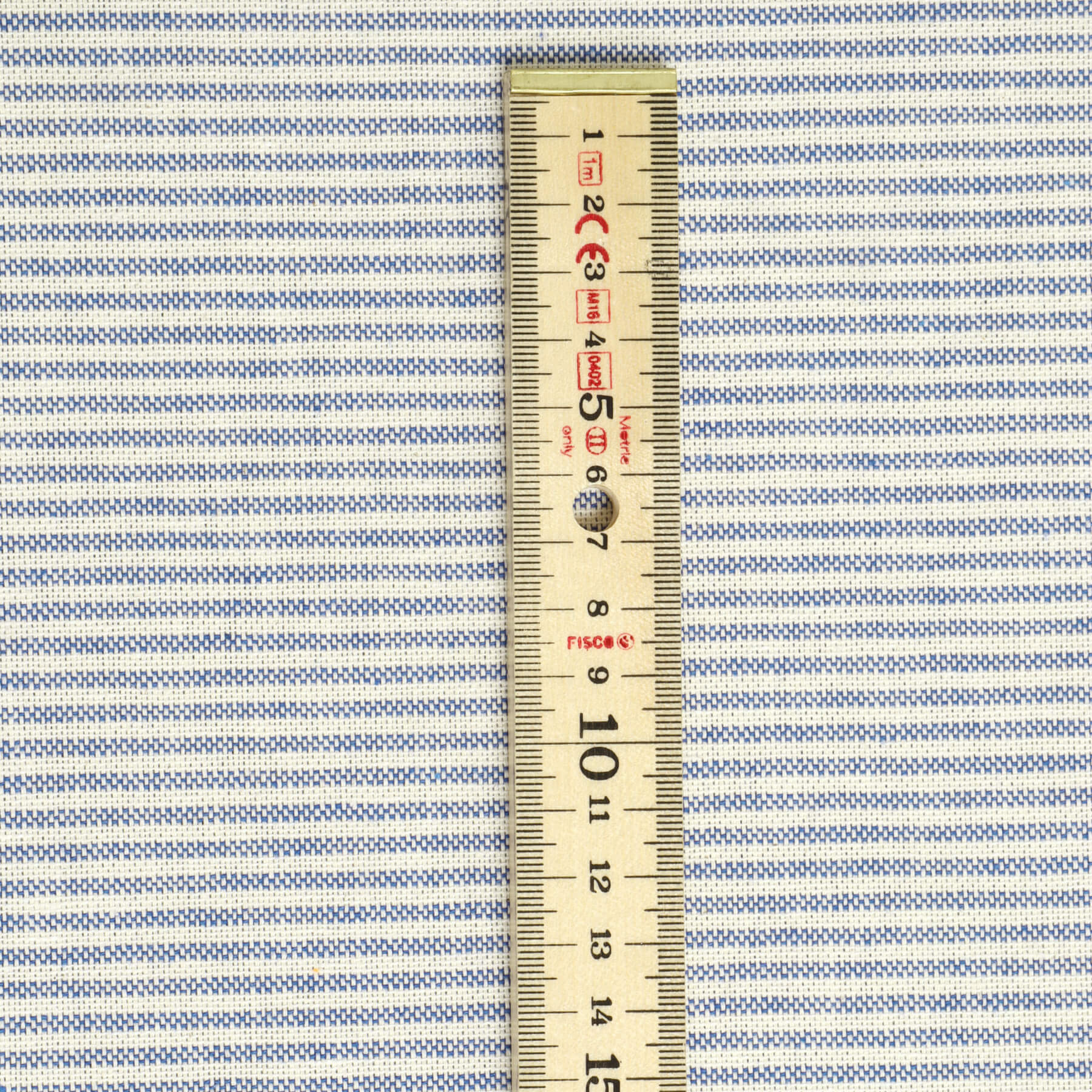 Oxford Pinstripe Blue Double Width Fabric - Image 5