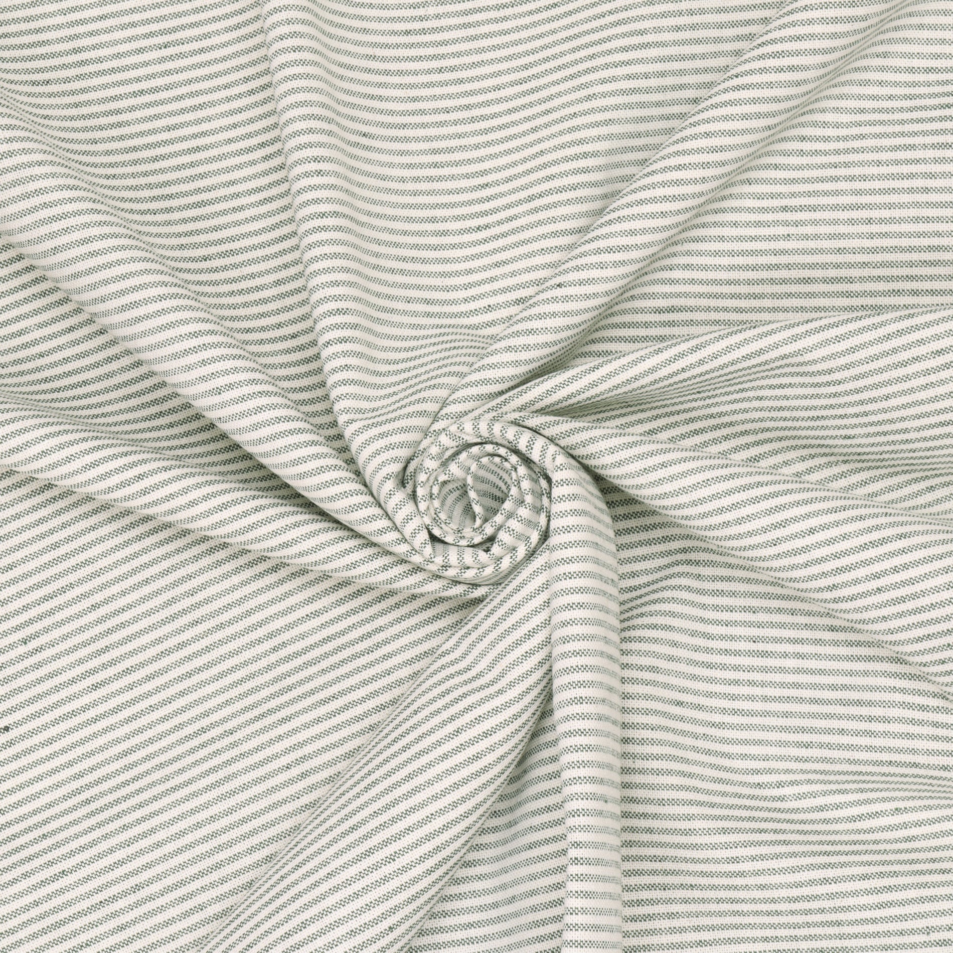 Oxford Pinstripe Green Double Width Fabric - Image 3