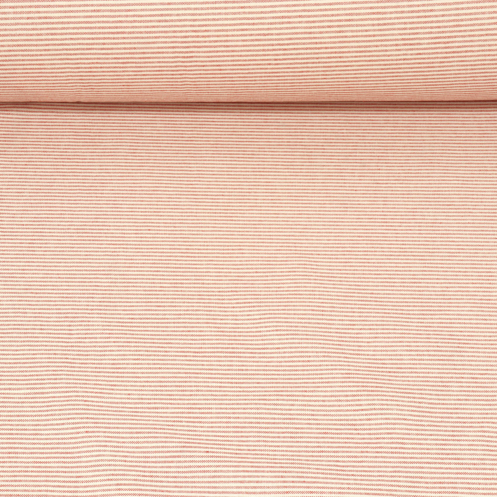 Oxford Pinstripe Red Double Width Fabric - Image 2