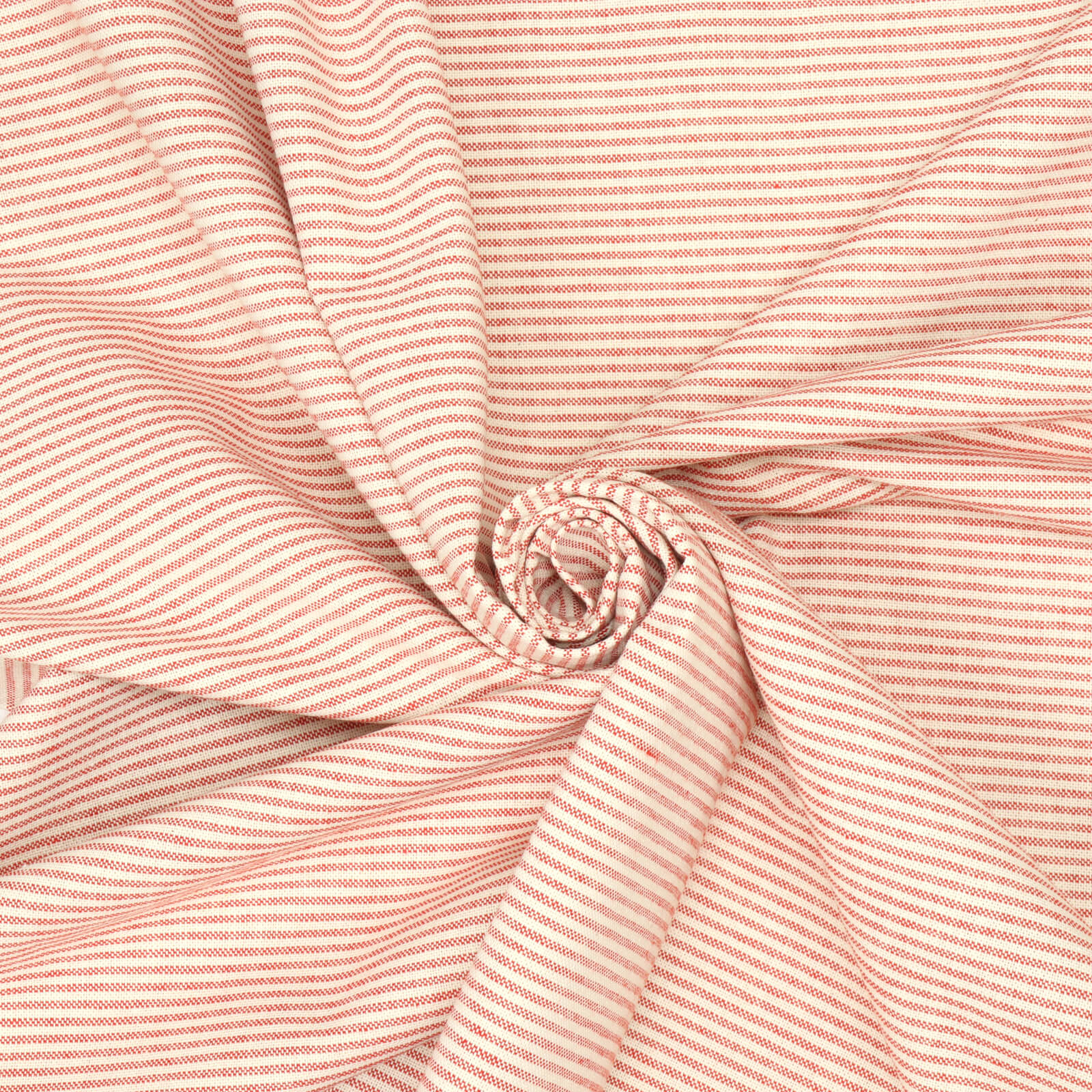 Oxford Pinstripe Red Double Width Fabric - Image 3