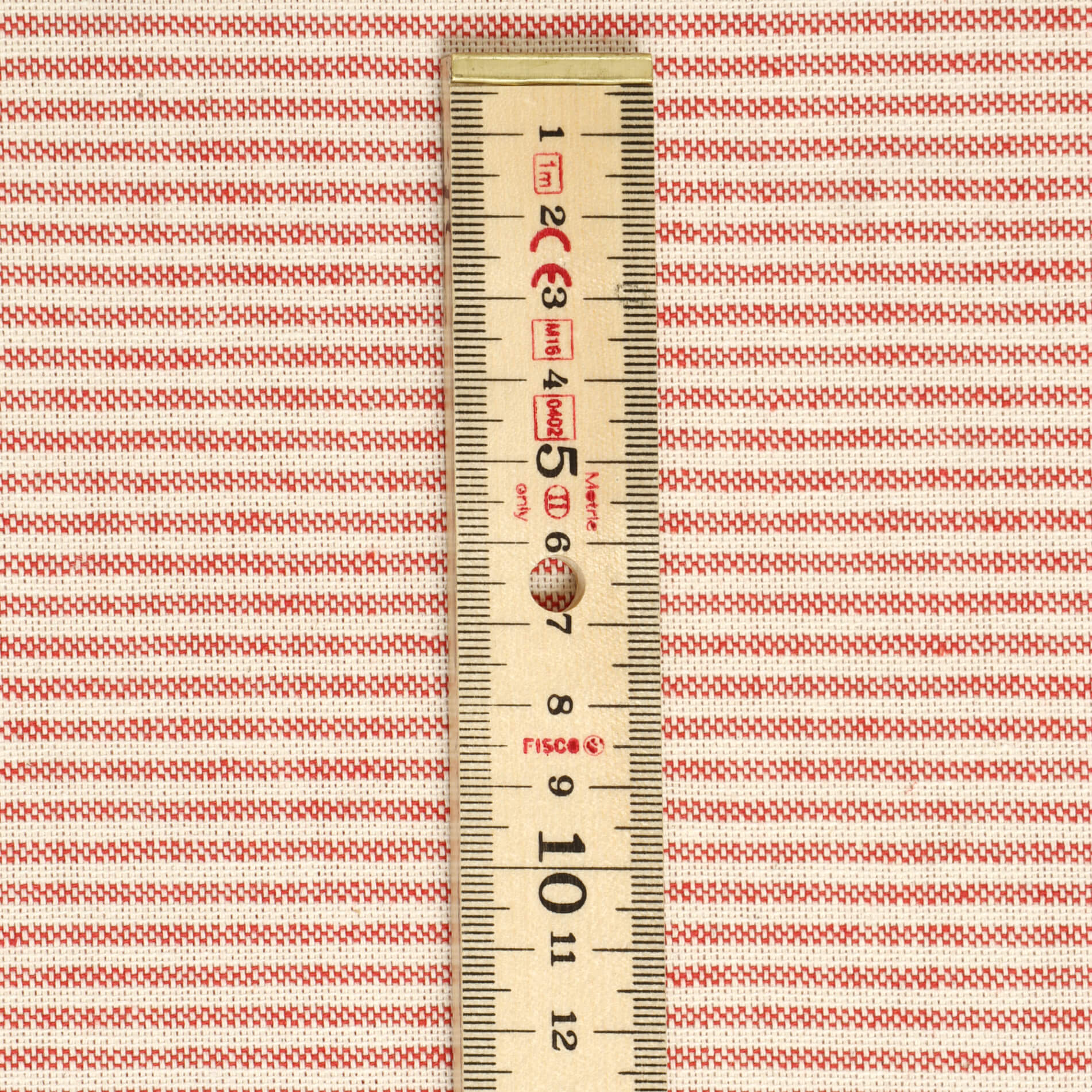 Oxford Pinstripe Red Double Width Fabric - Image 4