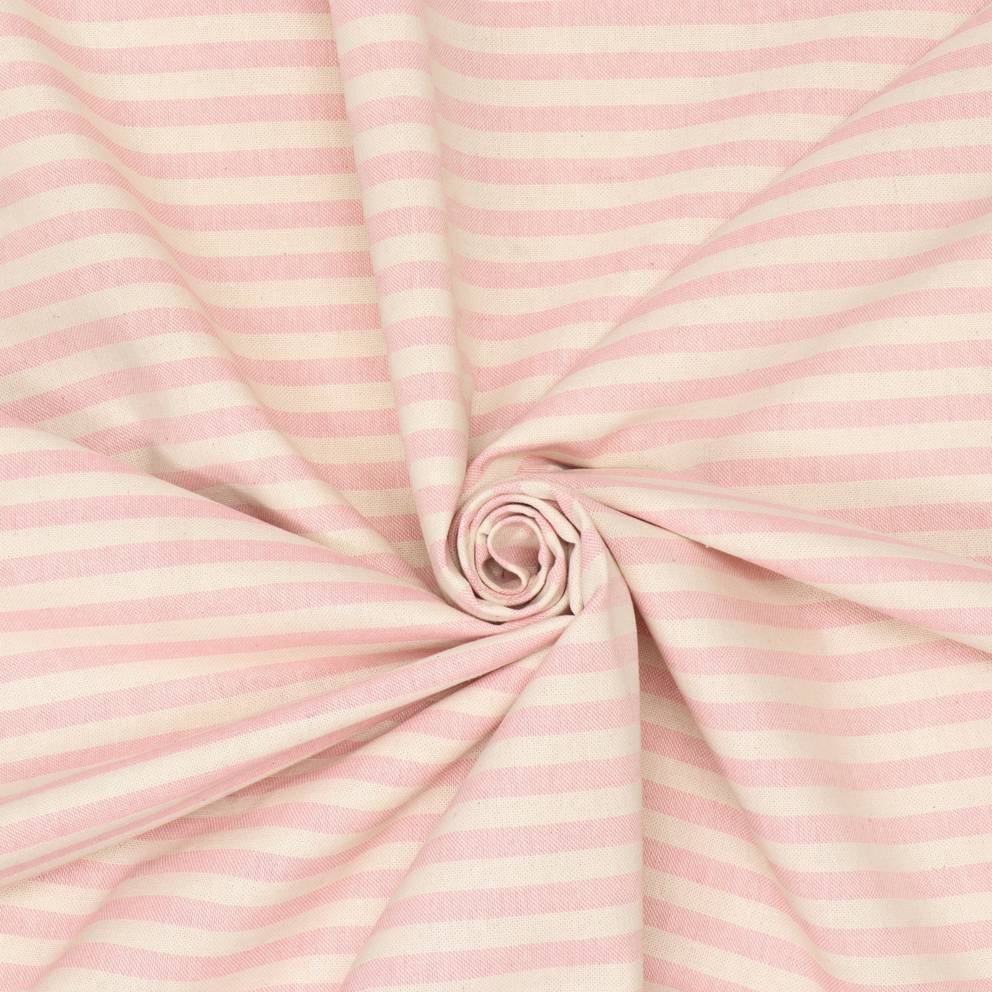 Oxford Stripe Blossom Pink Double Width Fabric - Image 3