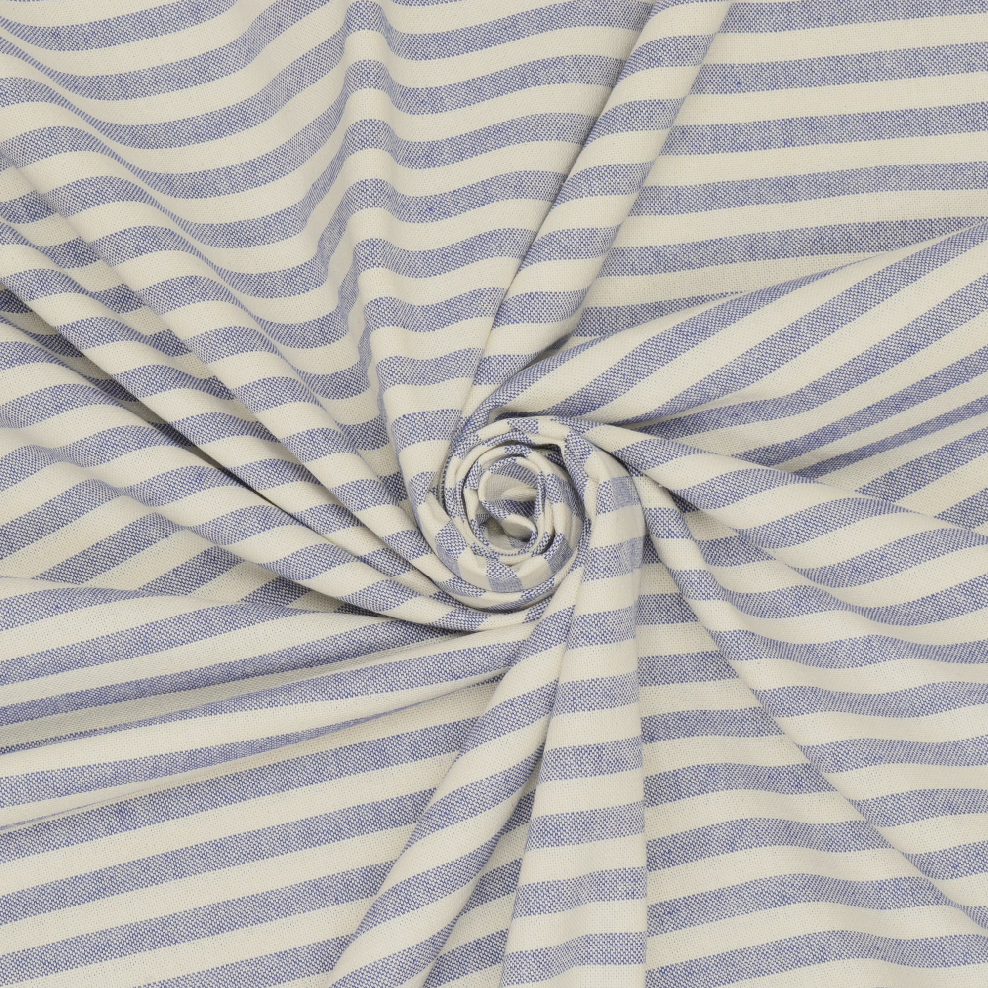Oxford Stripe Blue Double Width Fabric - Image 3