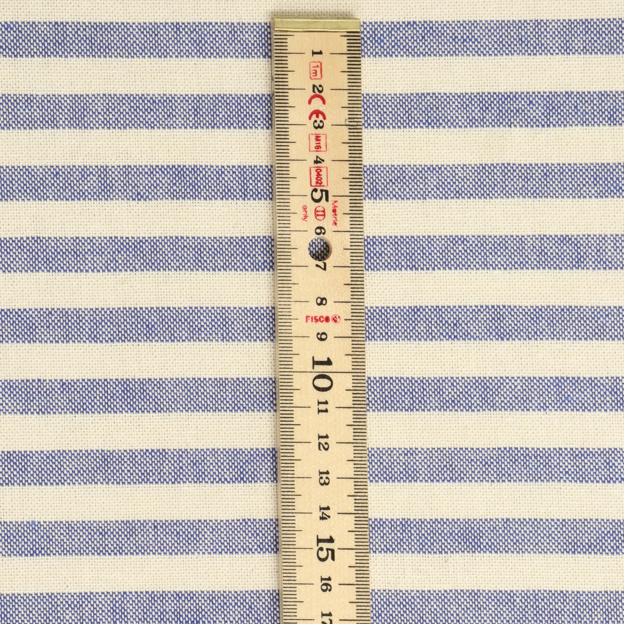 Oxford Stripe Blue Double Width Fabric - Image 4