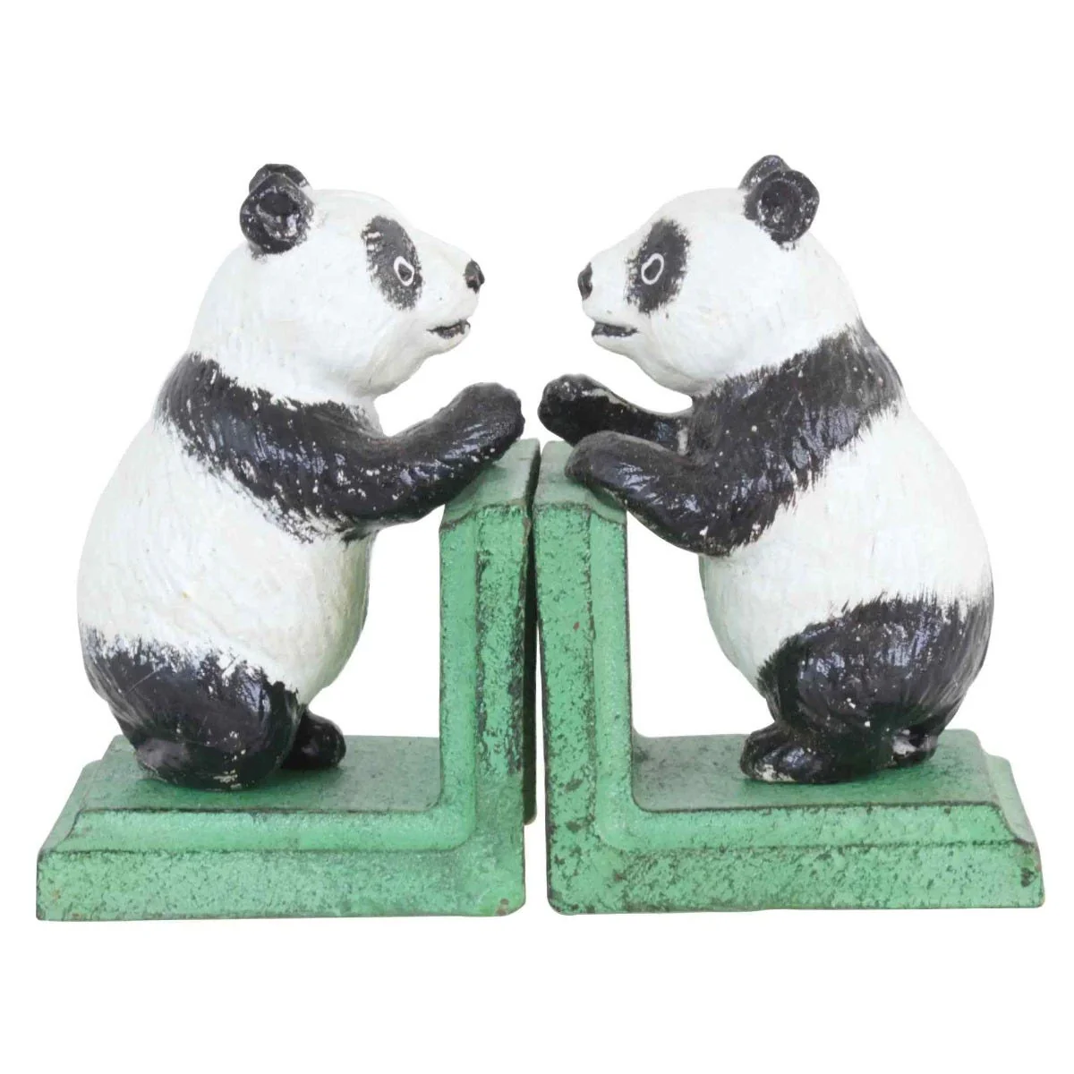 Cast Iron Pair of Panda Bookends