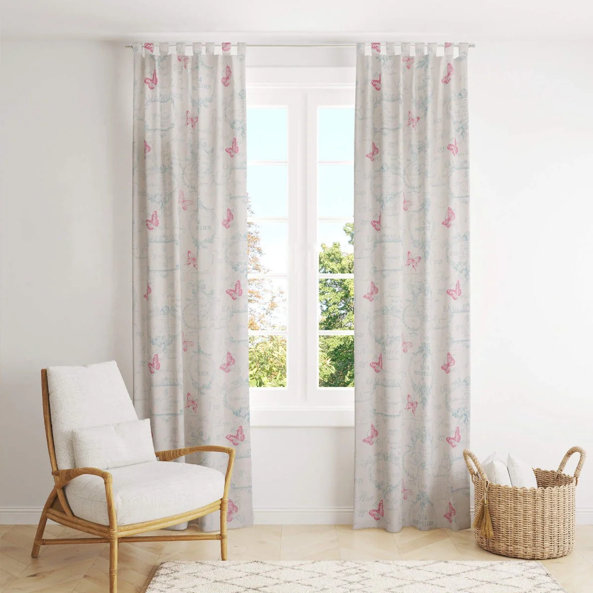 Clearance Paris Toile Linen Aqua Fabric - Image 7