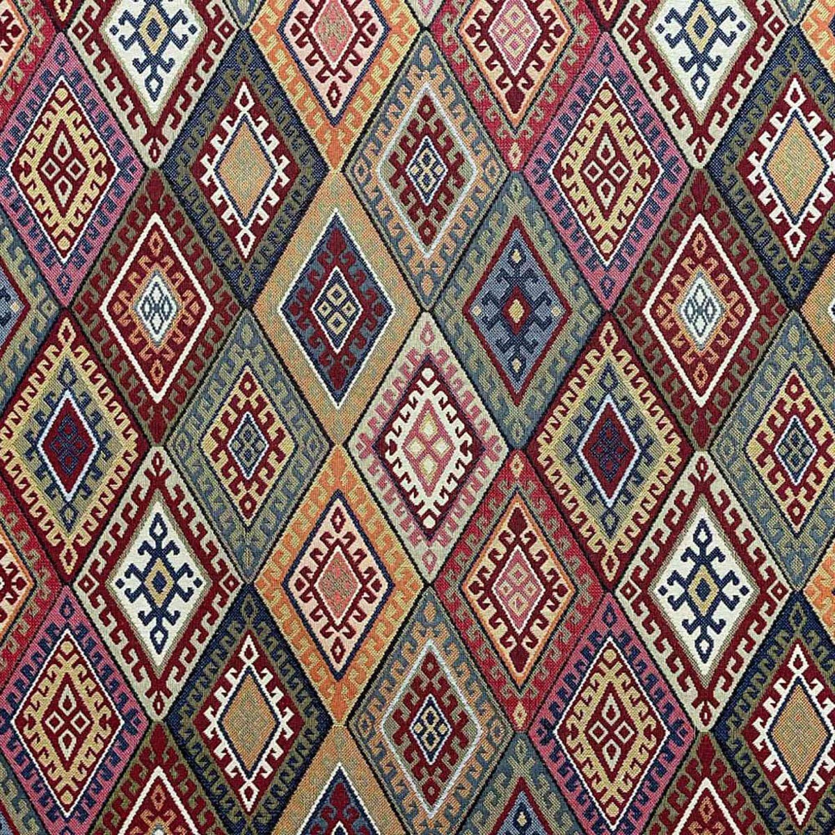 Persian Empire Red Kilim Tapestry Fabric - Image 3