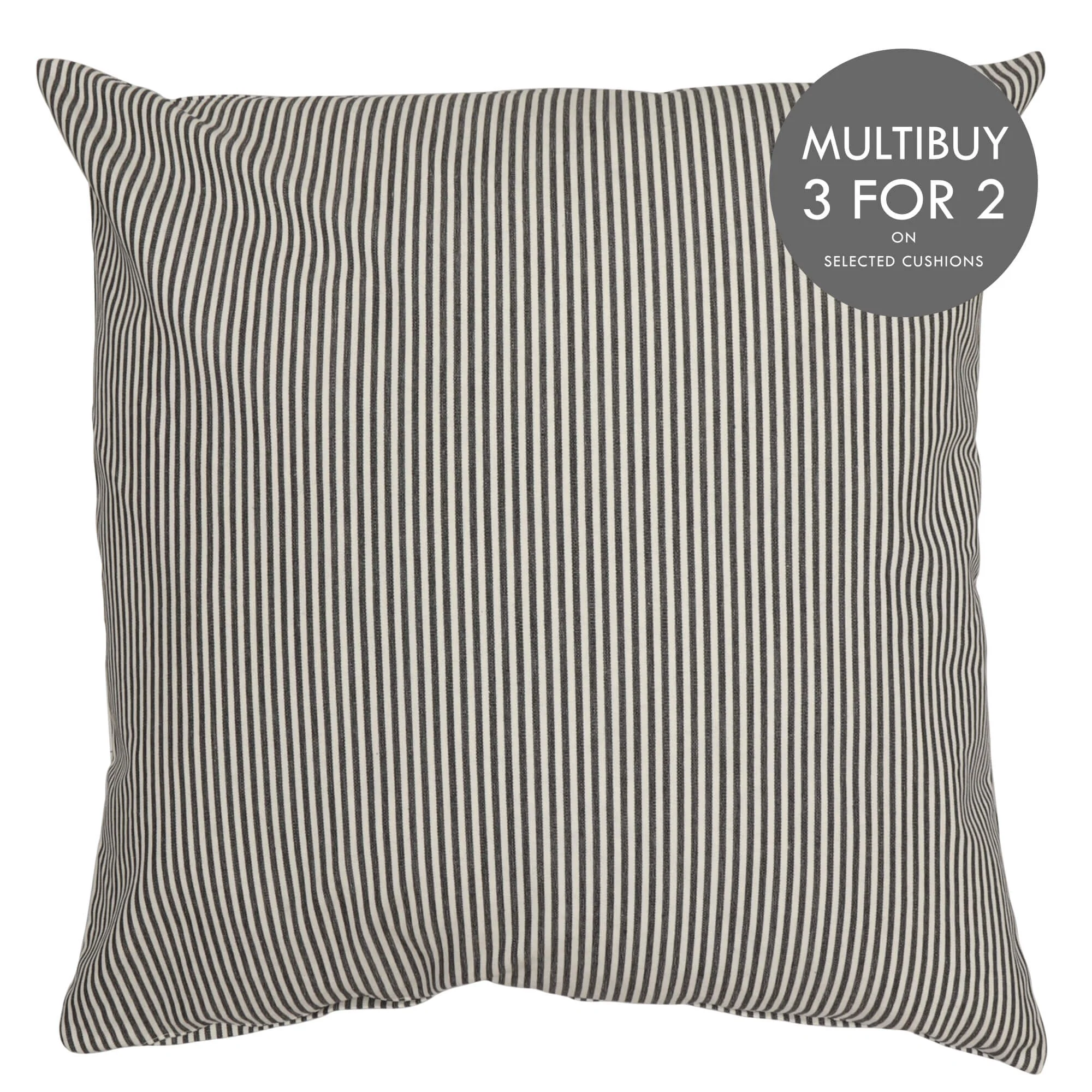 Pinstripe Black Cushion Cover