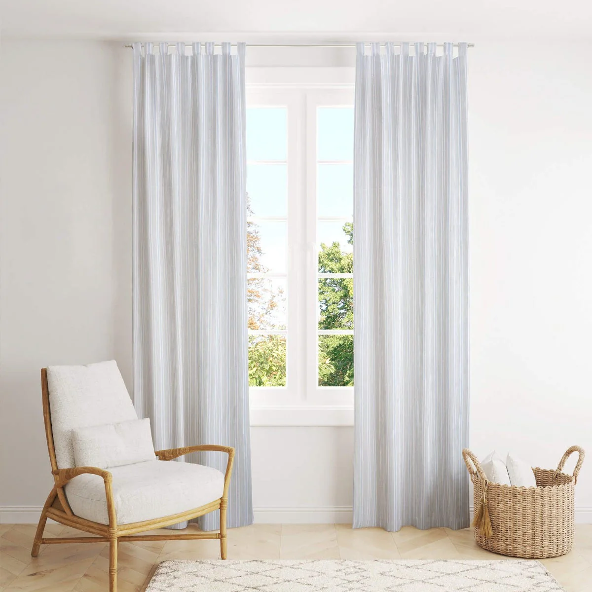 Clearance Pippin Stripe Sky Cotton Fabric - Image 7