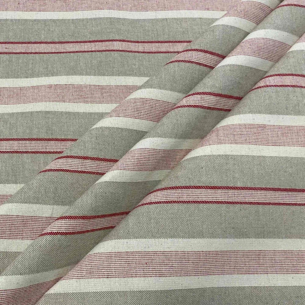 Princeton Stripe Red Double Width Fabric - Image 7