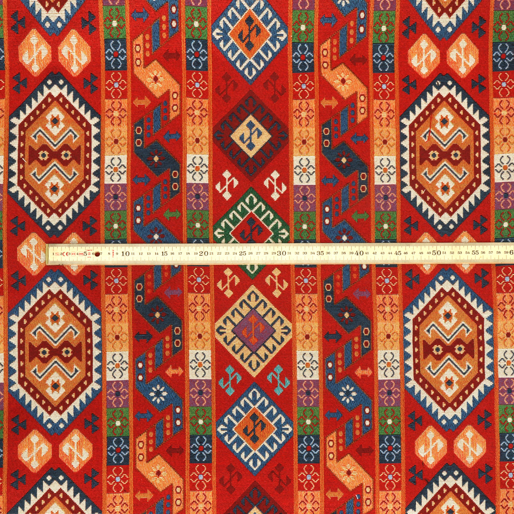 Quito Tapestry Red Fabric - Image 5