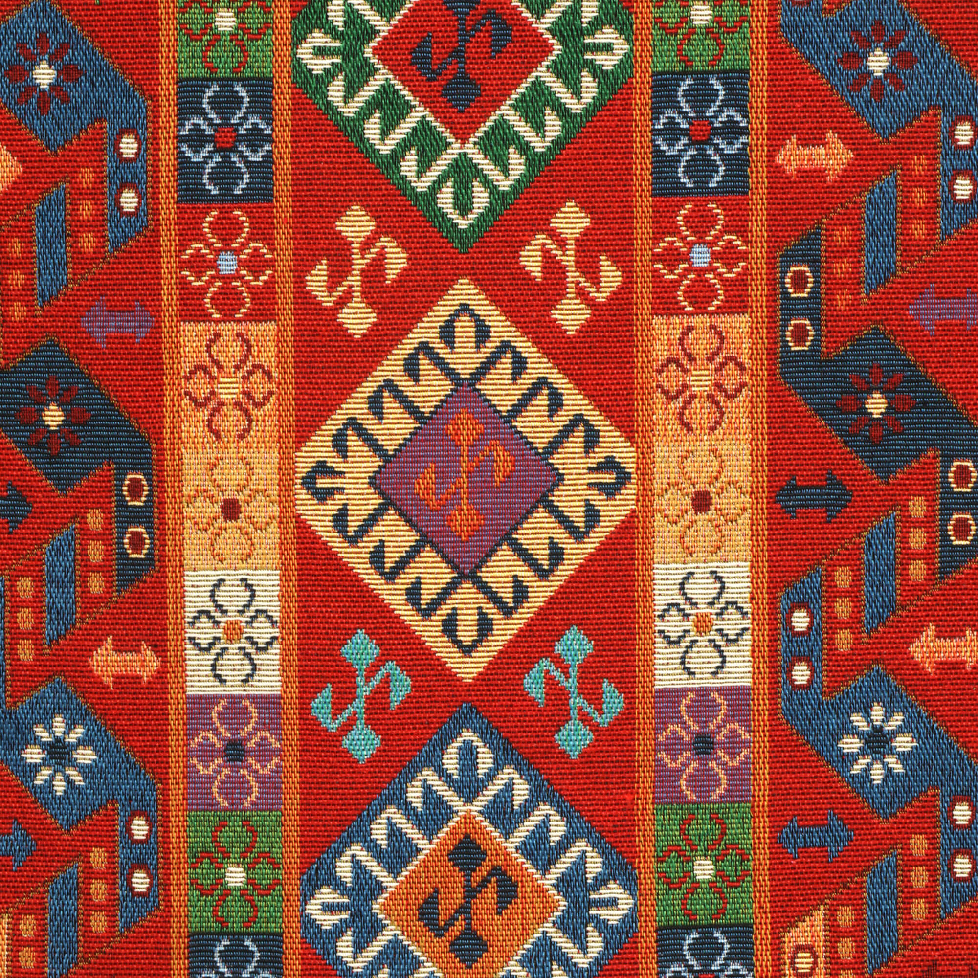 Quito Tapestry Red Fabric - Image 6