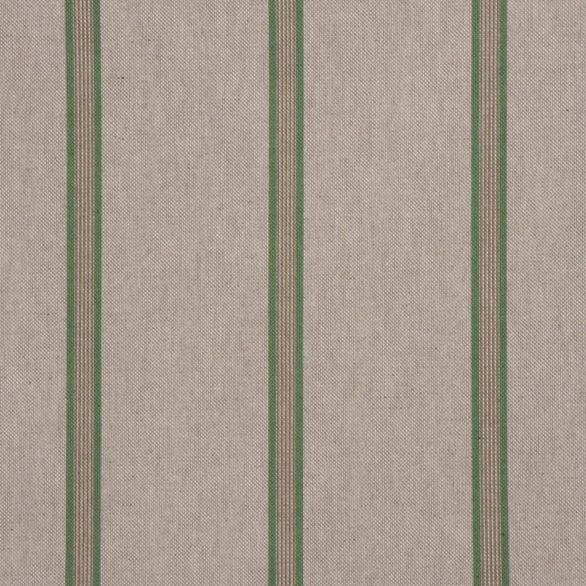 Raleigh Stripe Green / Linen 140cm Fabric - Image 5