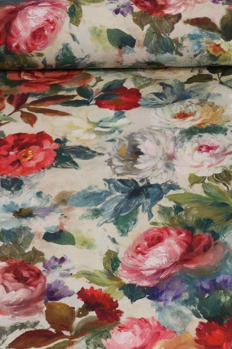Rose Meadow Floral Double Width Fabric - Image 2