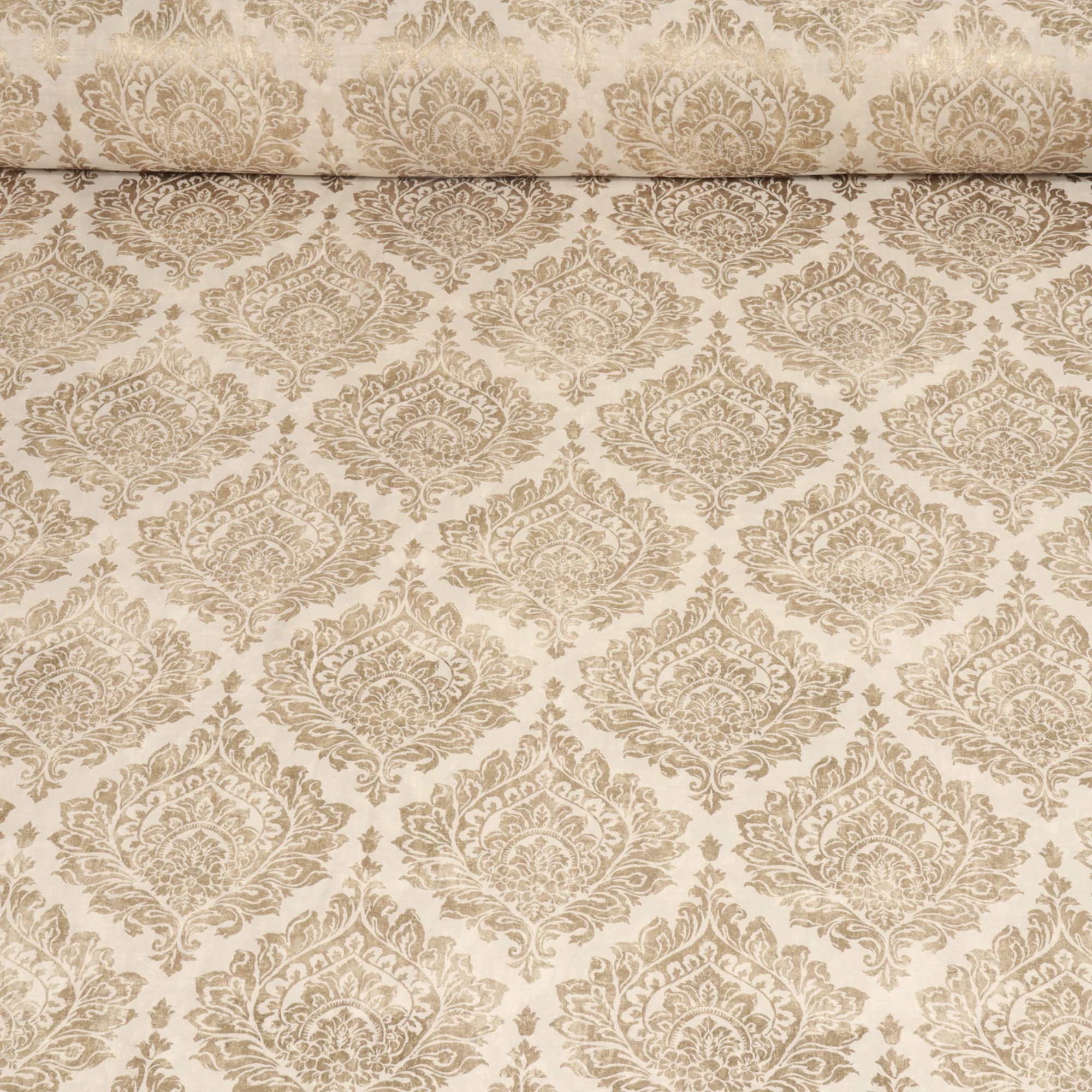 Serene Damask Gold Fabric - Image 3