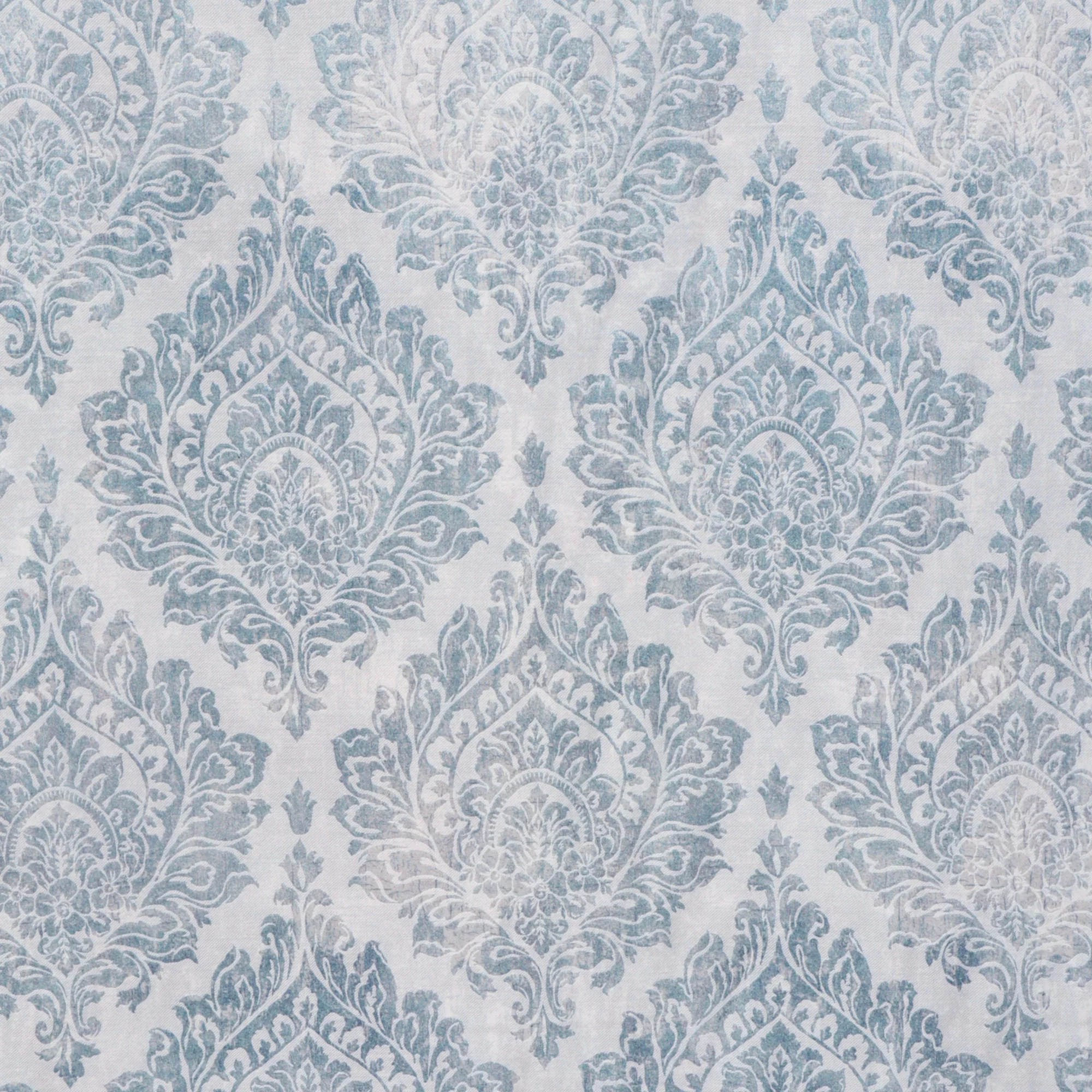Serene Damask Soft Blue Fabric - Image 4