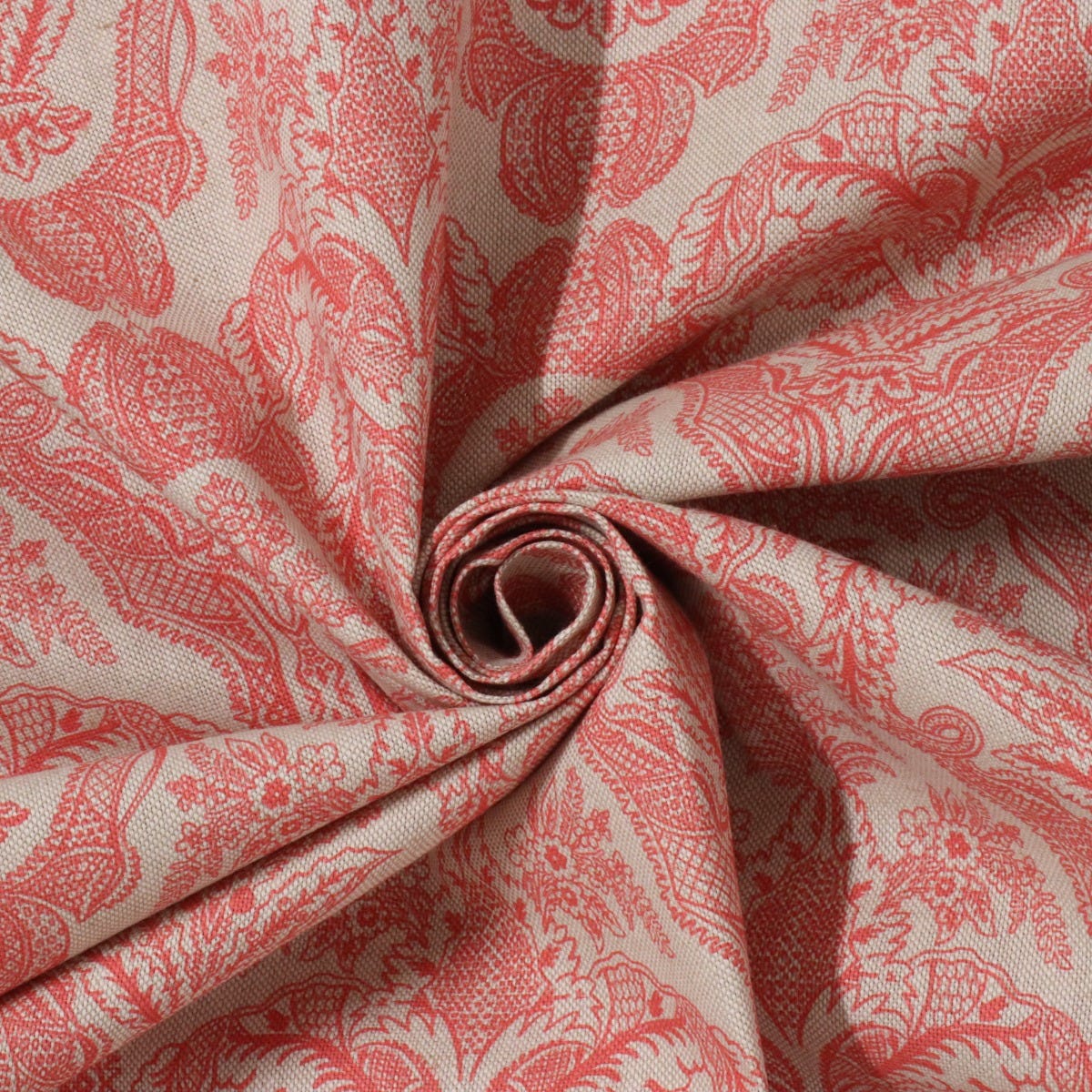 Siena Coral / Linen Fabric - Image 3
