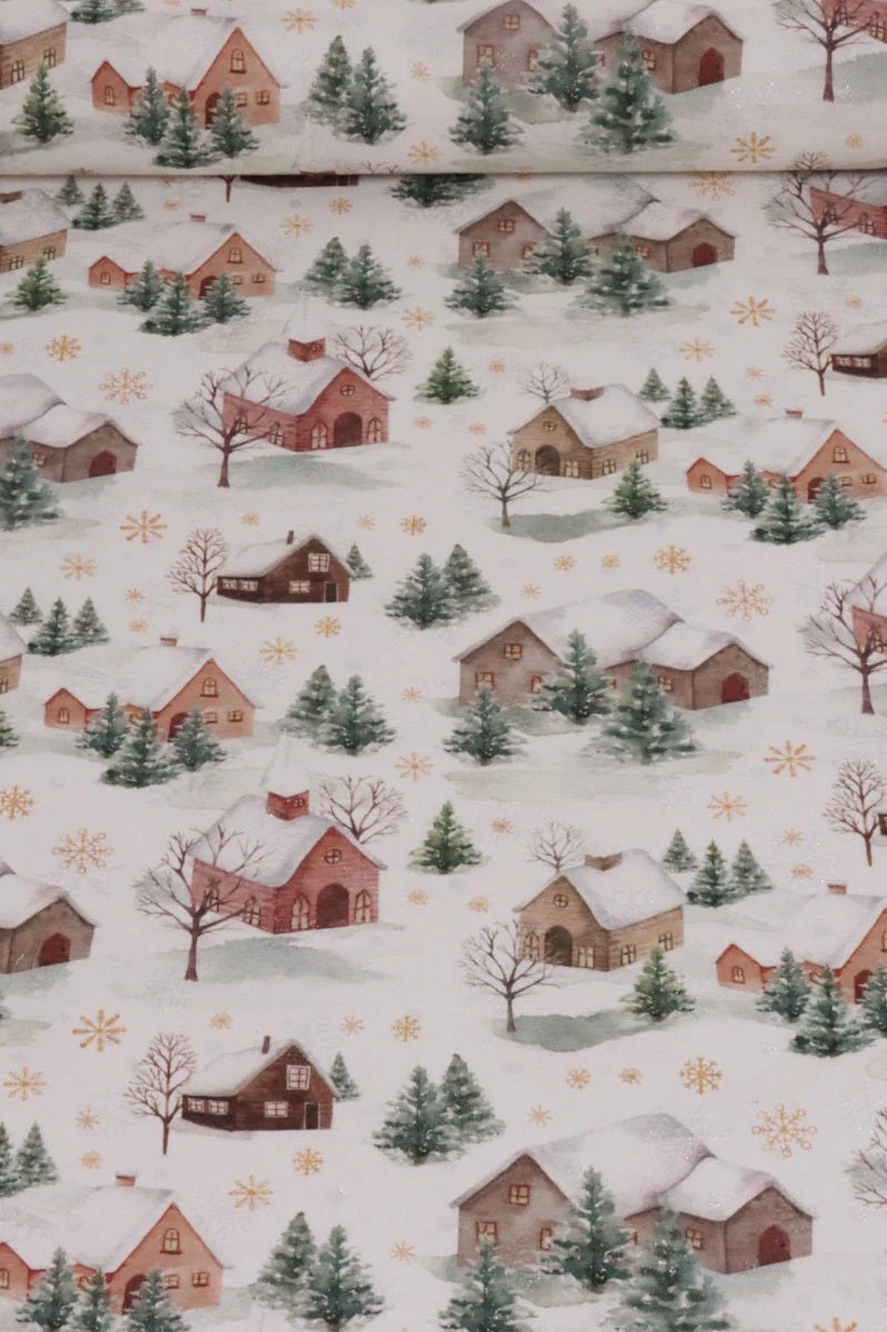 Snowy Village Christmas Fabric - Image 2