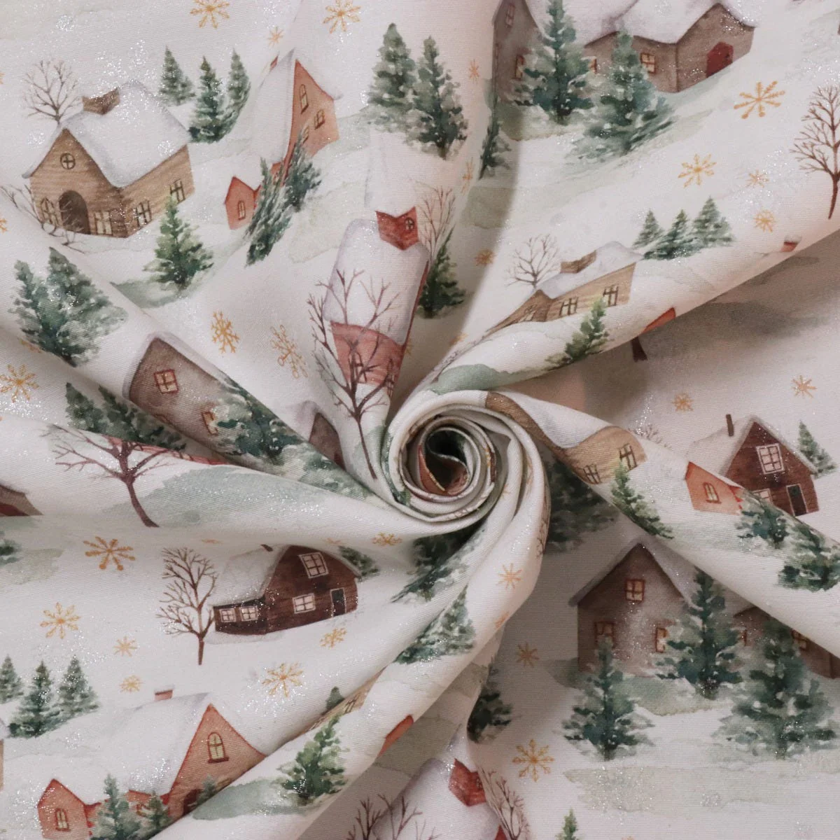 Snowy Village Christmas Fabric - Image 3