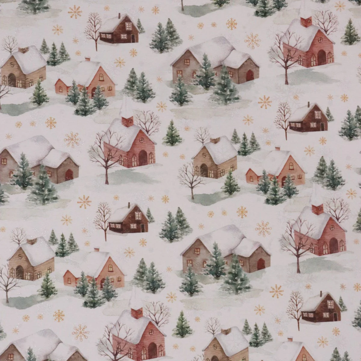 Snowy Village Christmas Fabric - Image 5
