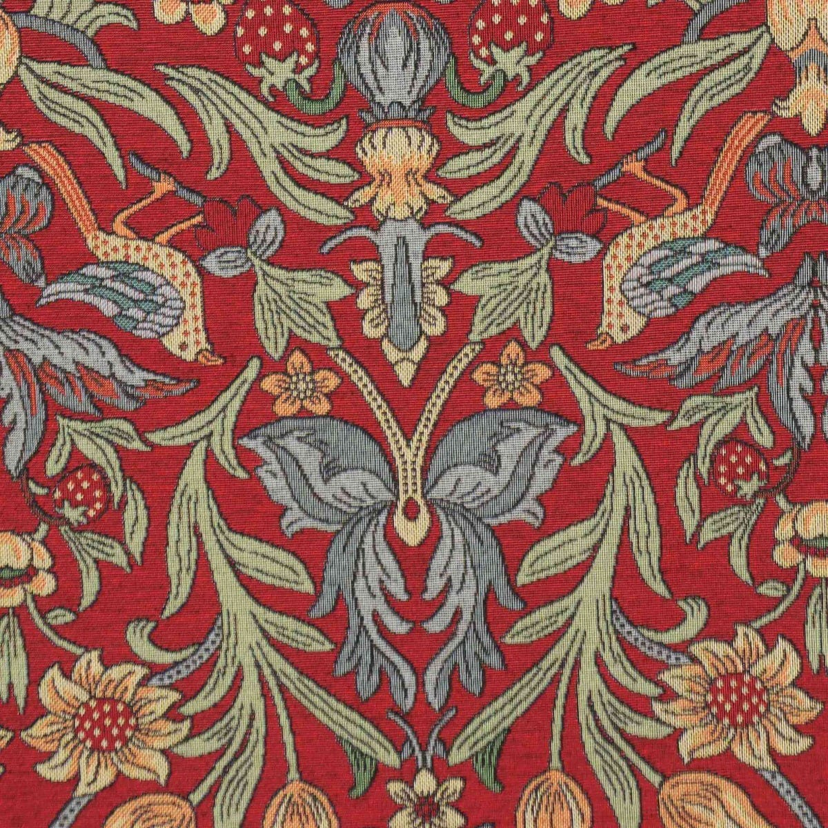 Strawberry Bird Tapestry Red Fabric - Image 6