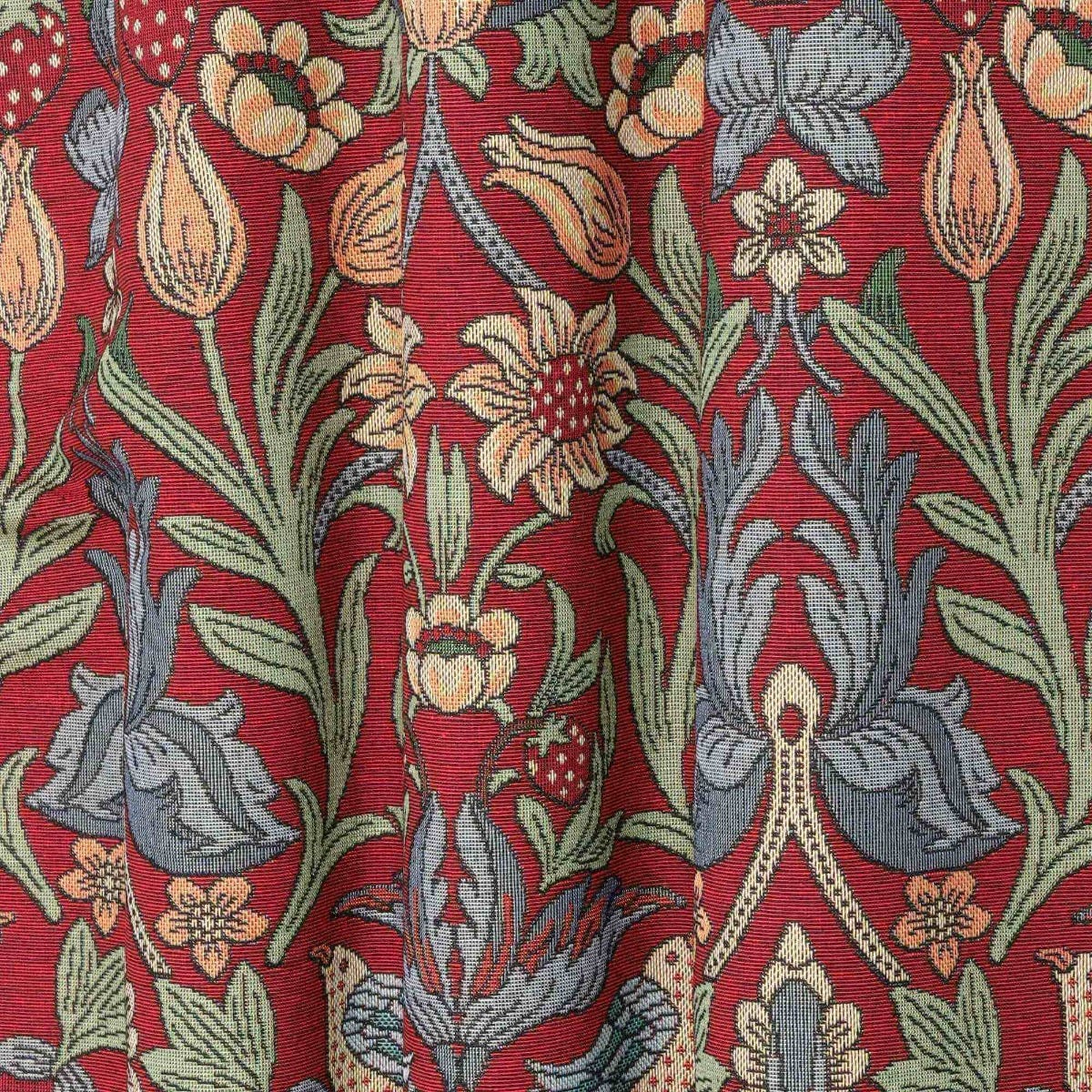 Strawberry Bird Tapestry Red Fabric - Image 7