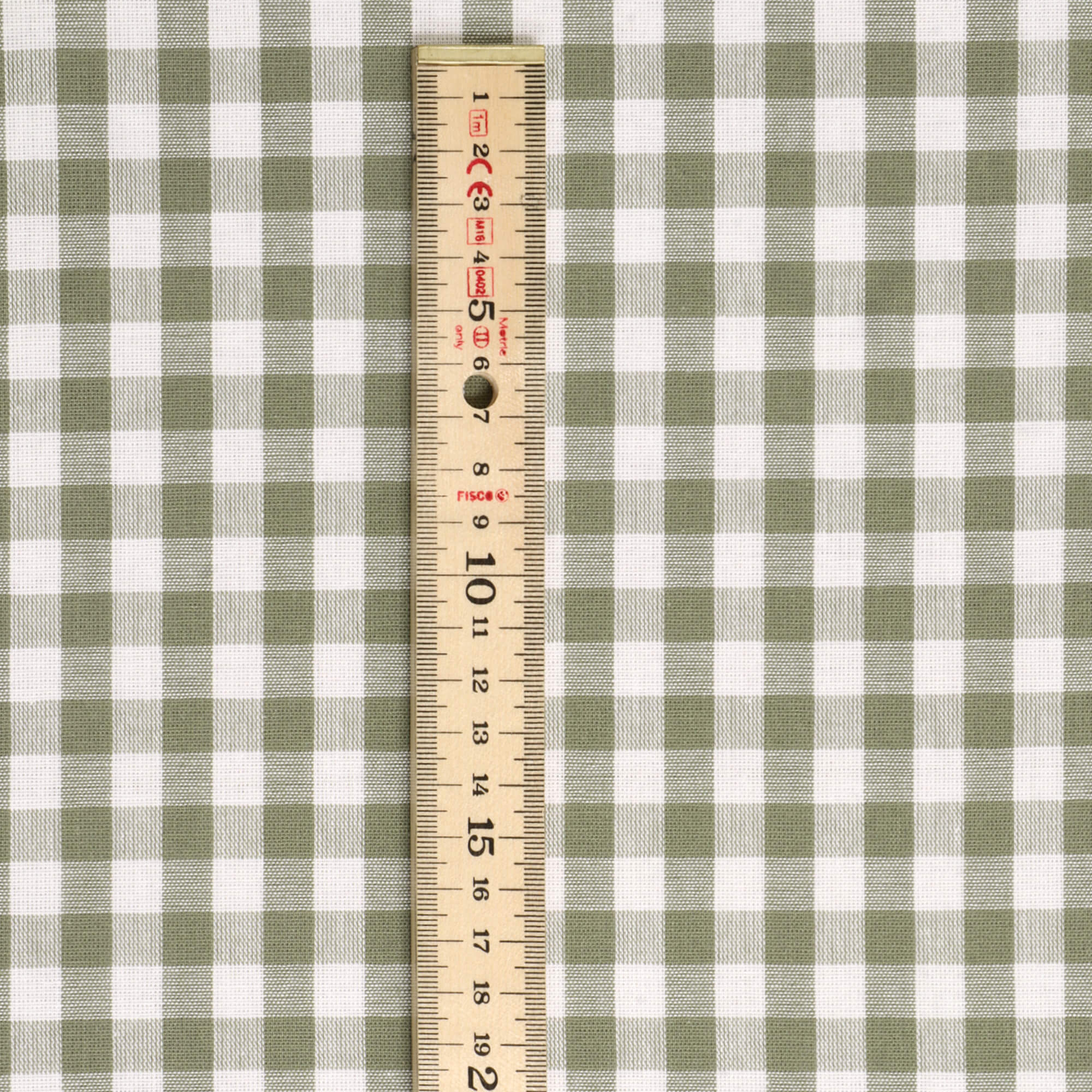 Studio Gingham Khaki Green Fabric - Image 5