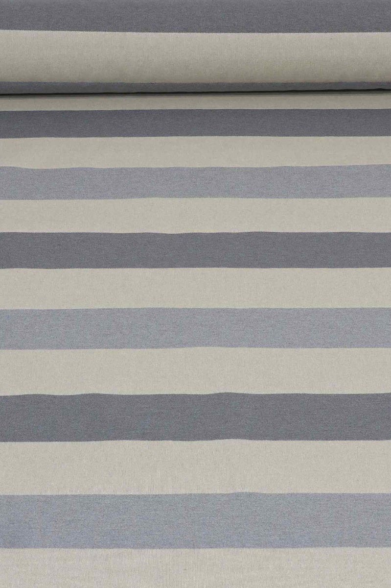 Sussex Stripe Grey Double Width Fabric - Image 7