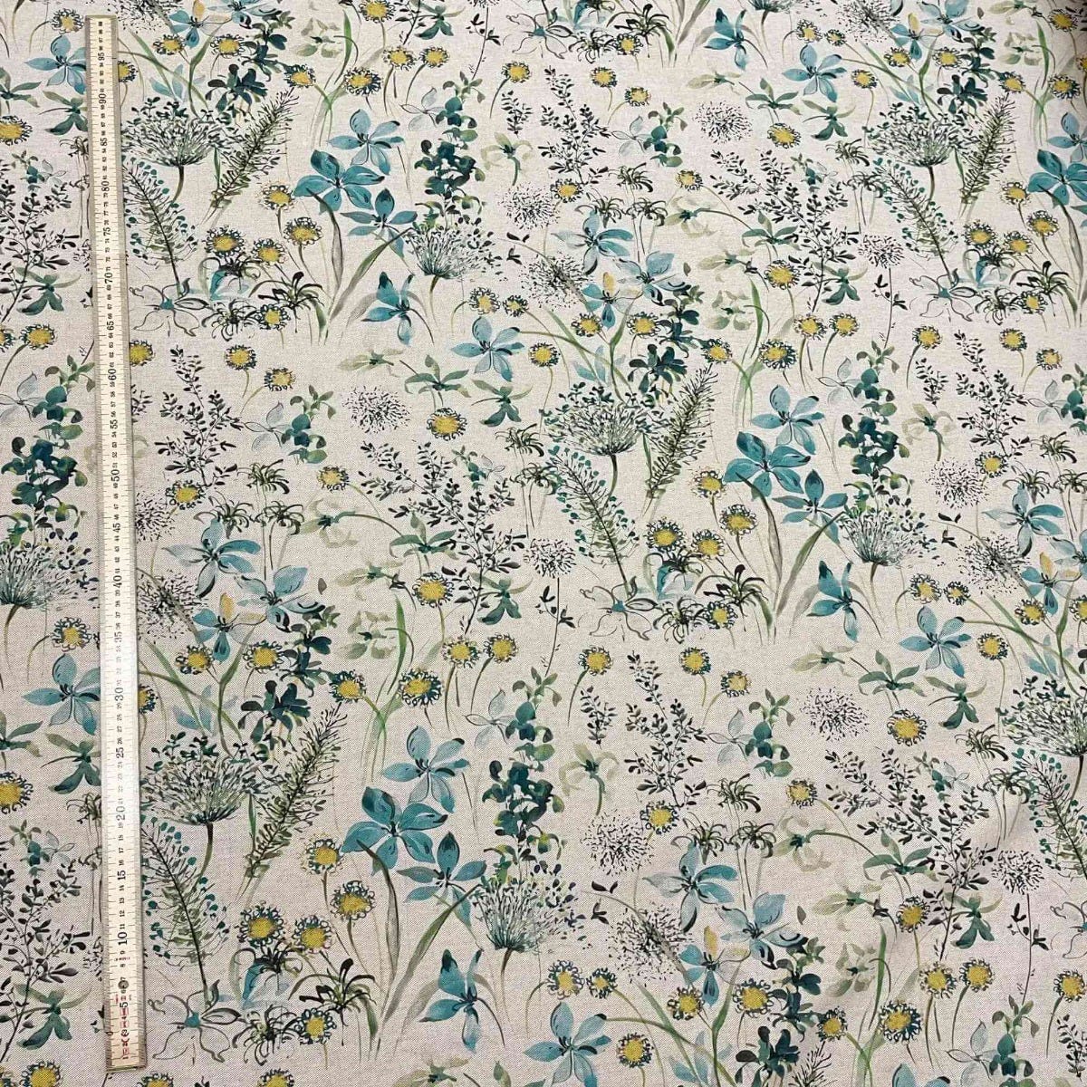 The Meadow in Teal Double Width Fabric - Image 4