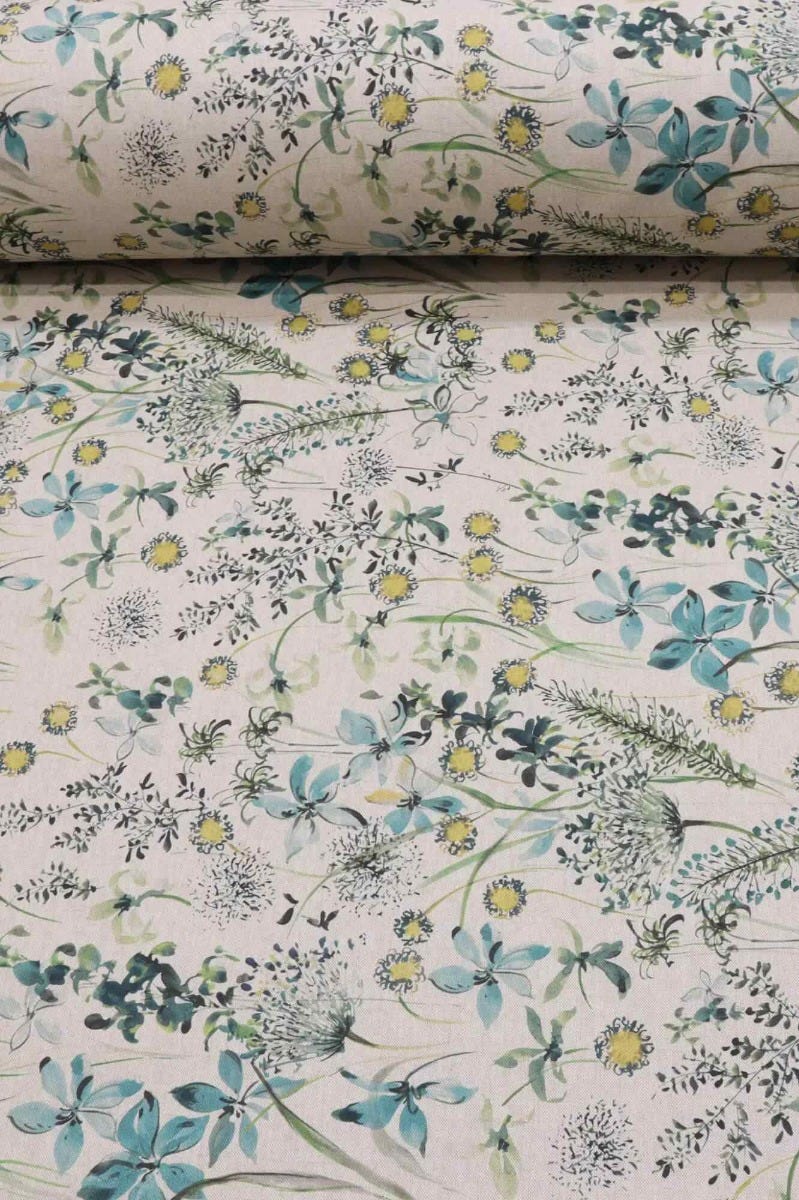 The Meadow in Teal Fabric - Image 2