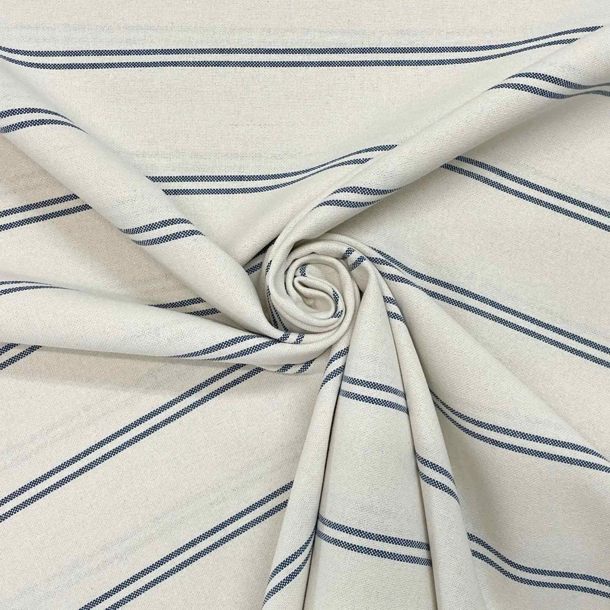 Toulouse Stripe Blue Double Width Fabric - Image 3