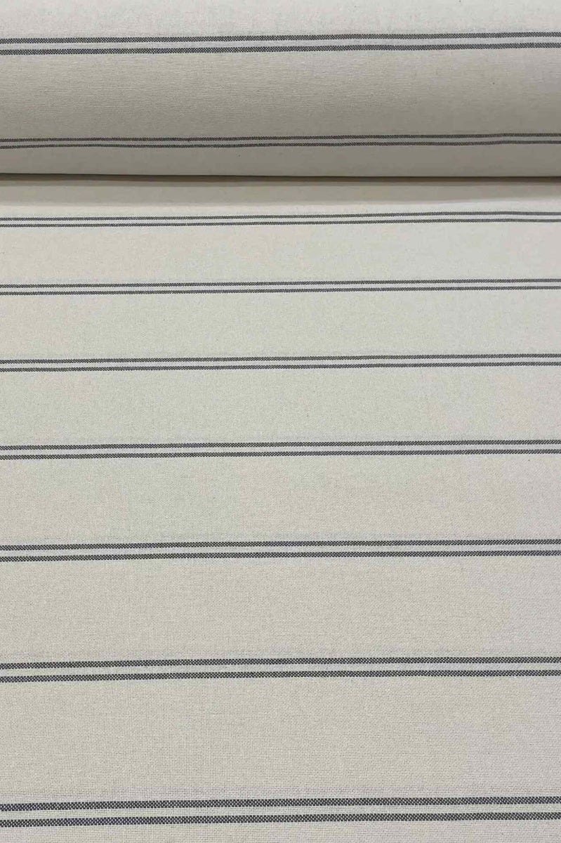Toulouse Stripe Grey Double Width Fabric - Image 2