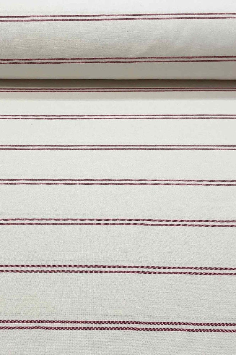 Toulouse Stripe Red Double Width Fabric - Image 2
