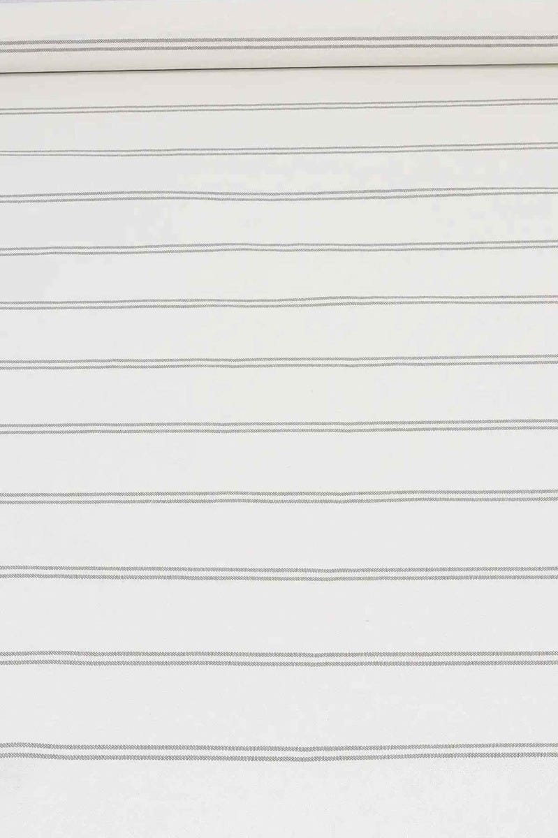 Toulouse Stripe Taupe Double Width Fabric - Image 2