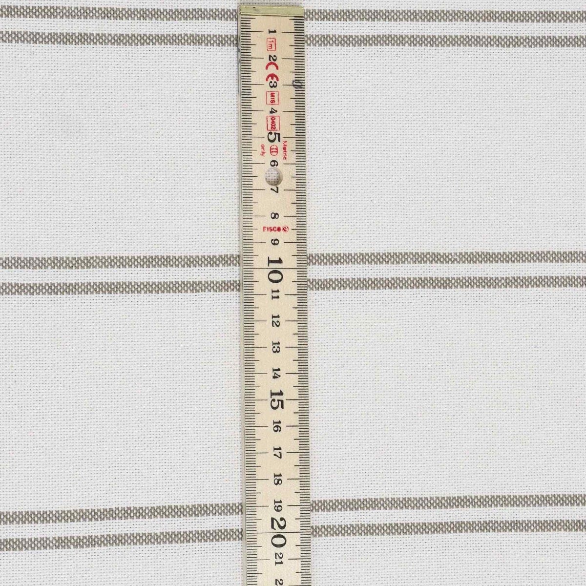 Toulouse Stripe Taupe Double Width Fabric - Image 8