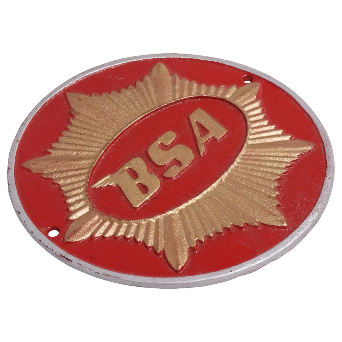 BSA Red Motorcycle Cast Iron Wall Sign - Image 2