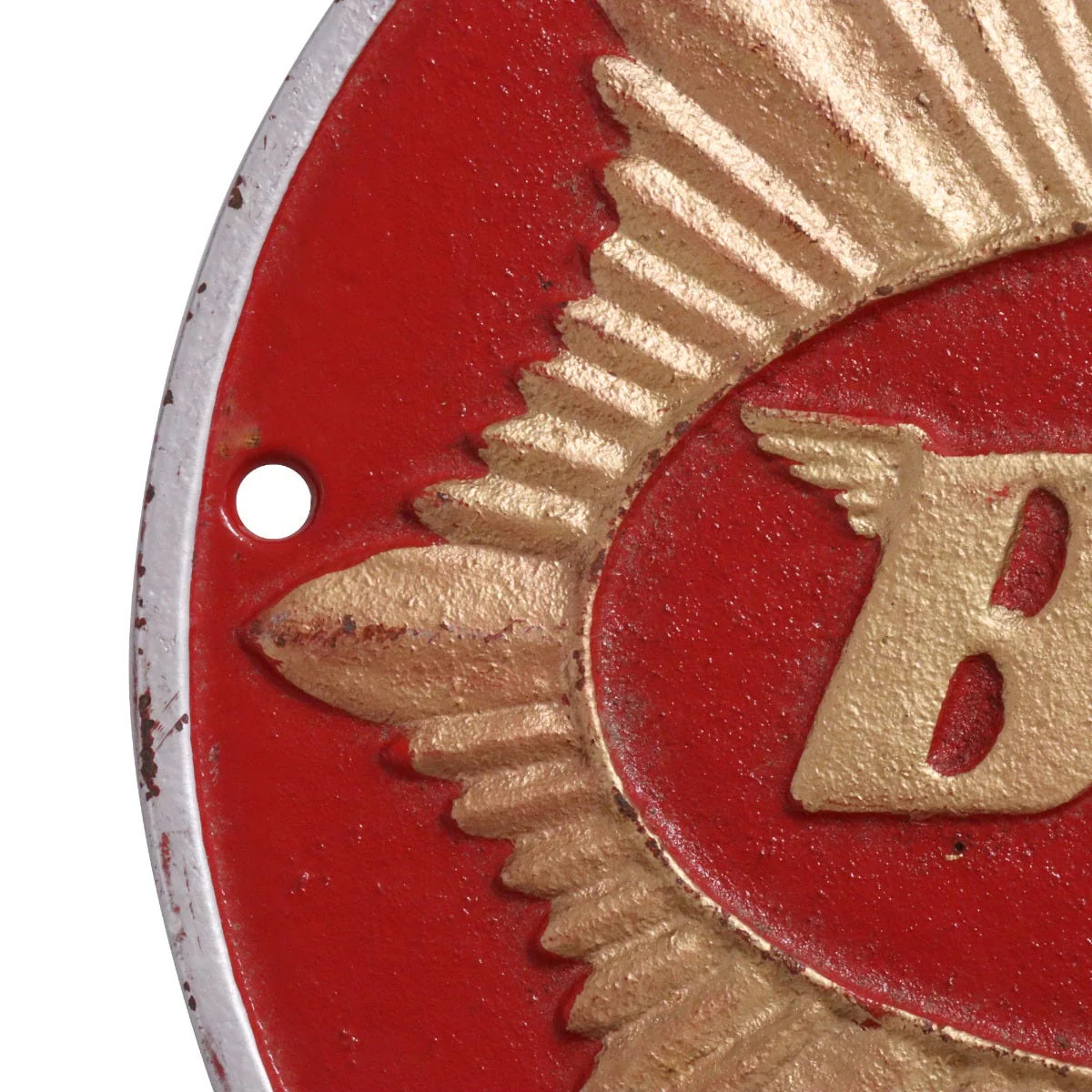 BSA Red Motorcycle Cast Iron Wall Sign - Image 4
