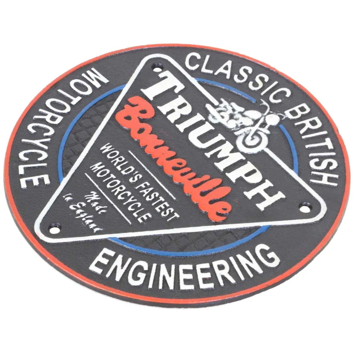 Triumph Bonneville Motorcycle Cast Iron Wall Sign - Image 2