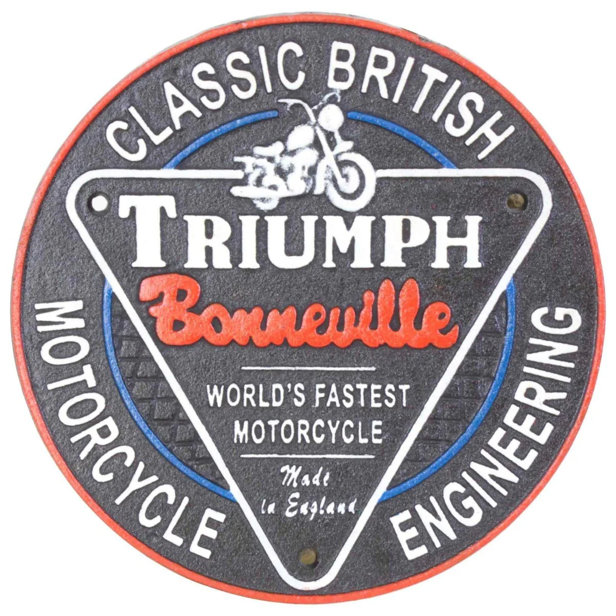 Triumph Bonneville Motorcycle Cast Iron Wall Sign - Image 3